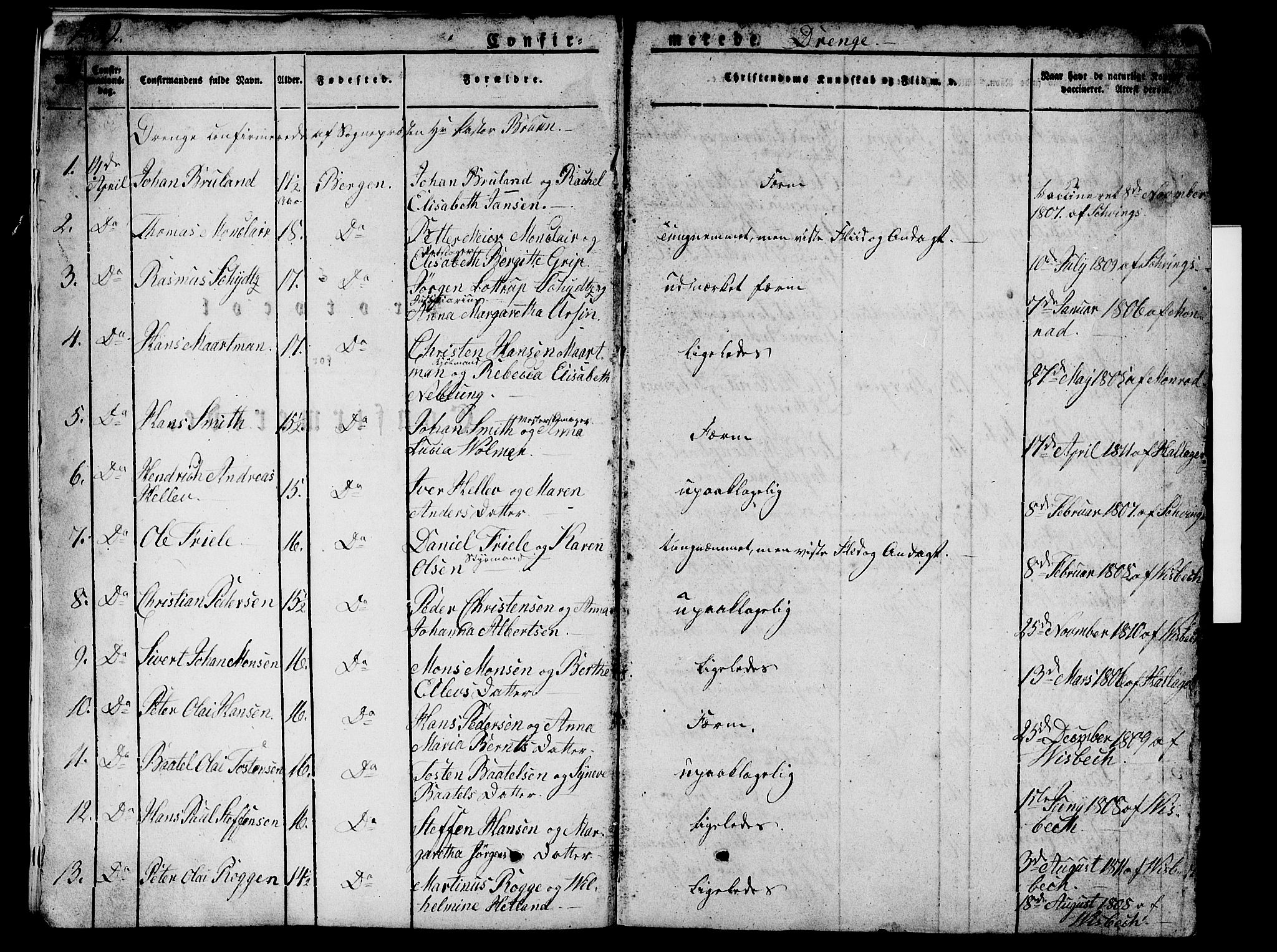 Domkirken sokneprestembete, SAB/A-74801/H/Hab/L0002: Parish register (copy) no. A 2, 1821-1839, p. 288