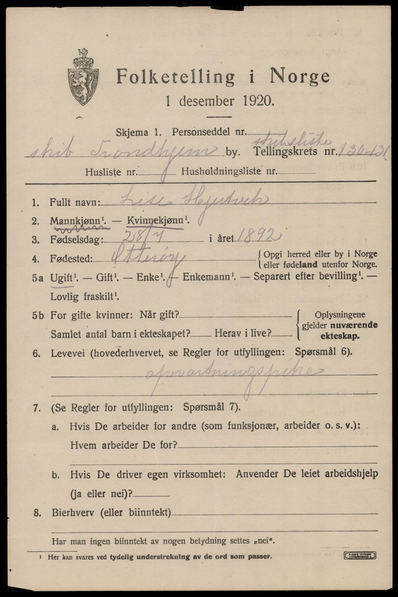 RA, 1920 census: Additional forms, 1920, p. 4163