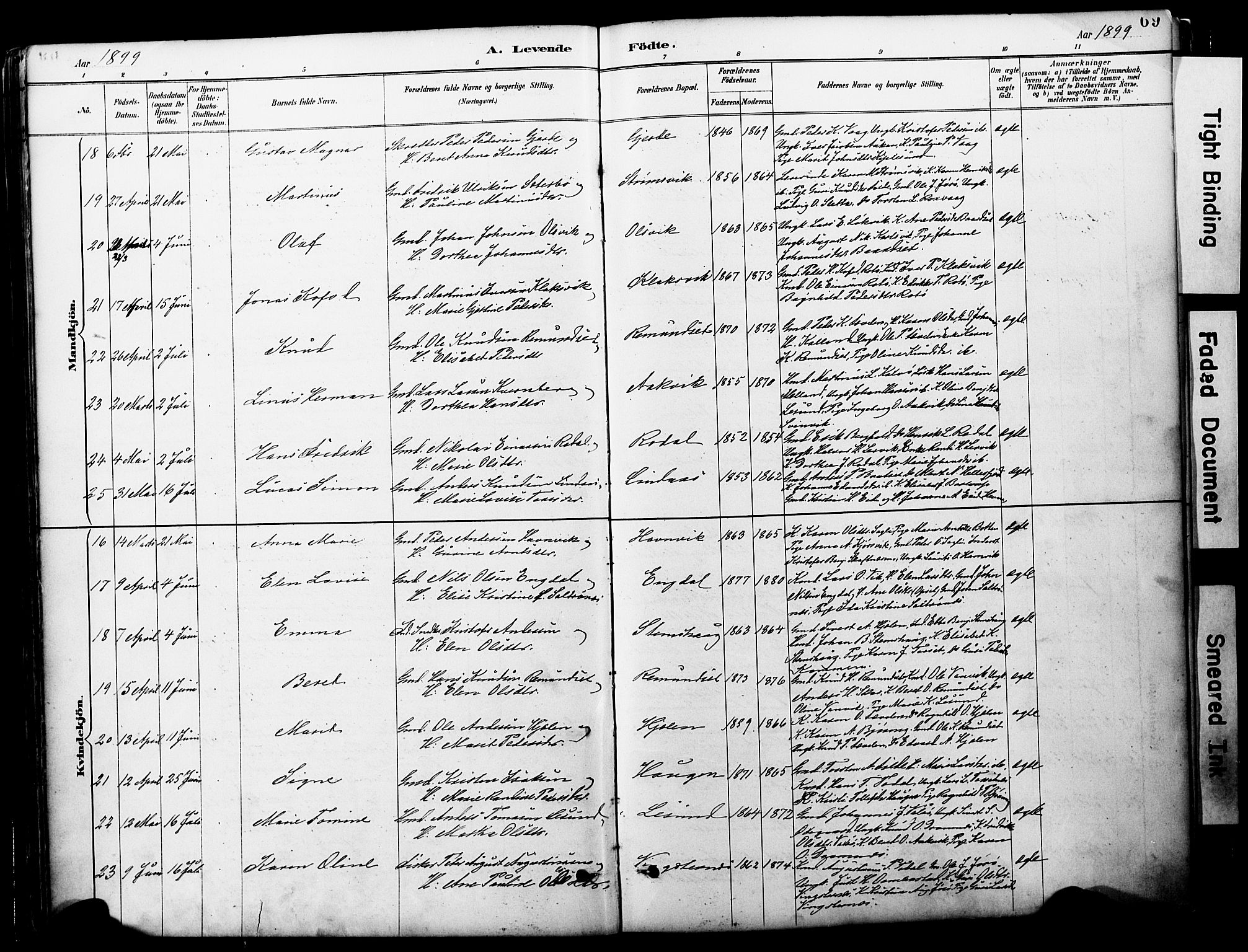 Ministerialprotokoller, klokkerbøker og fødselsregistre - Møre og Romsdal, AV/SAT-A-1454/578/L0907: Parish register (official) no. 578A06, 1887-1904, p. 69