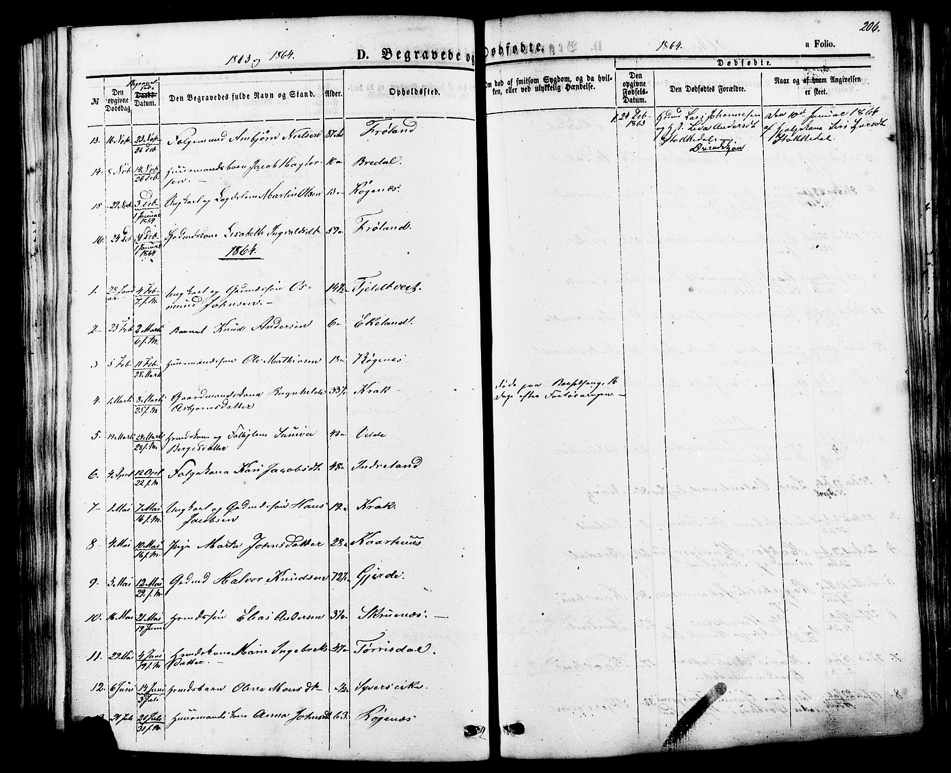 Skjold sokneprestkontor, AV/SAST-A-101847/H/Ha/Haa/L0007: Parish register (official) no. A 7, 1857-1882, p. 206