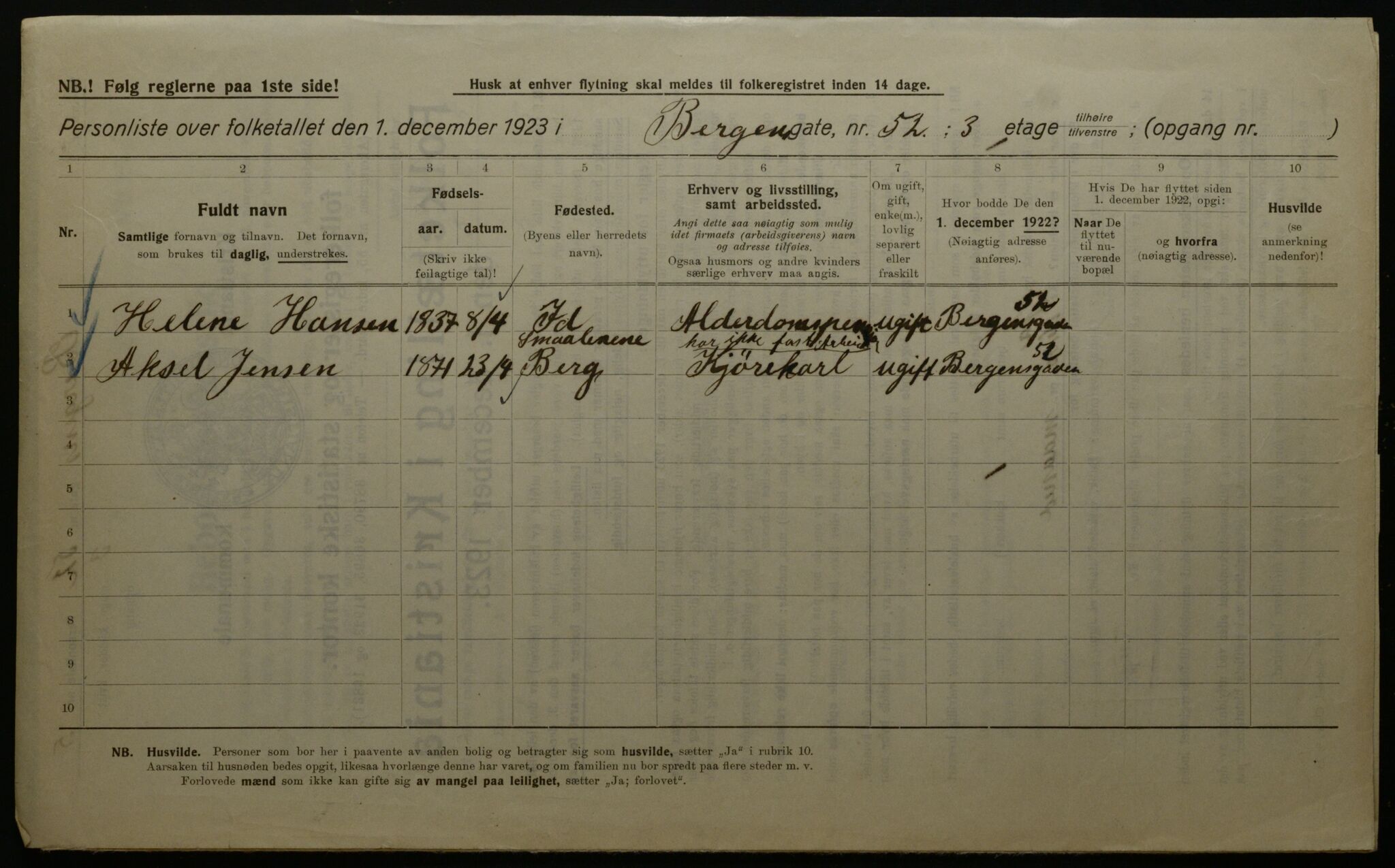 OBA, Municipal Census 1923 for Kristiania, 1923, p. 4910