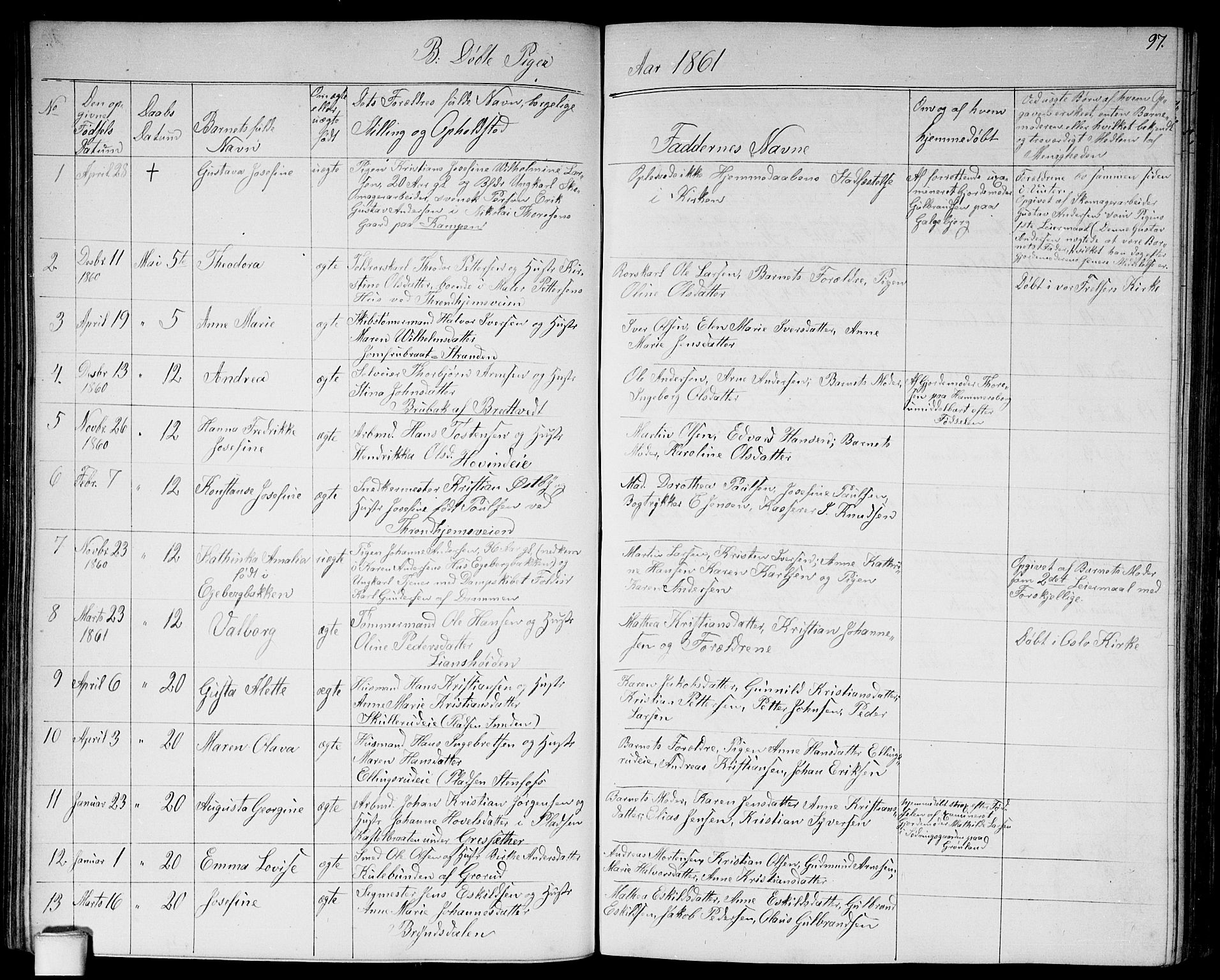 Østre Aker prestekontor Kirkebøker, SAO/A-10840/G/Ga/L0002: Parish register (copy) no. I 2, 1861-1867, p. 97
