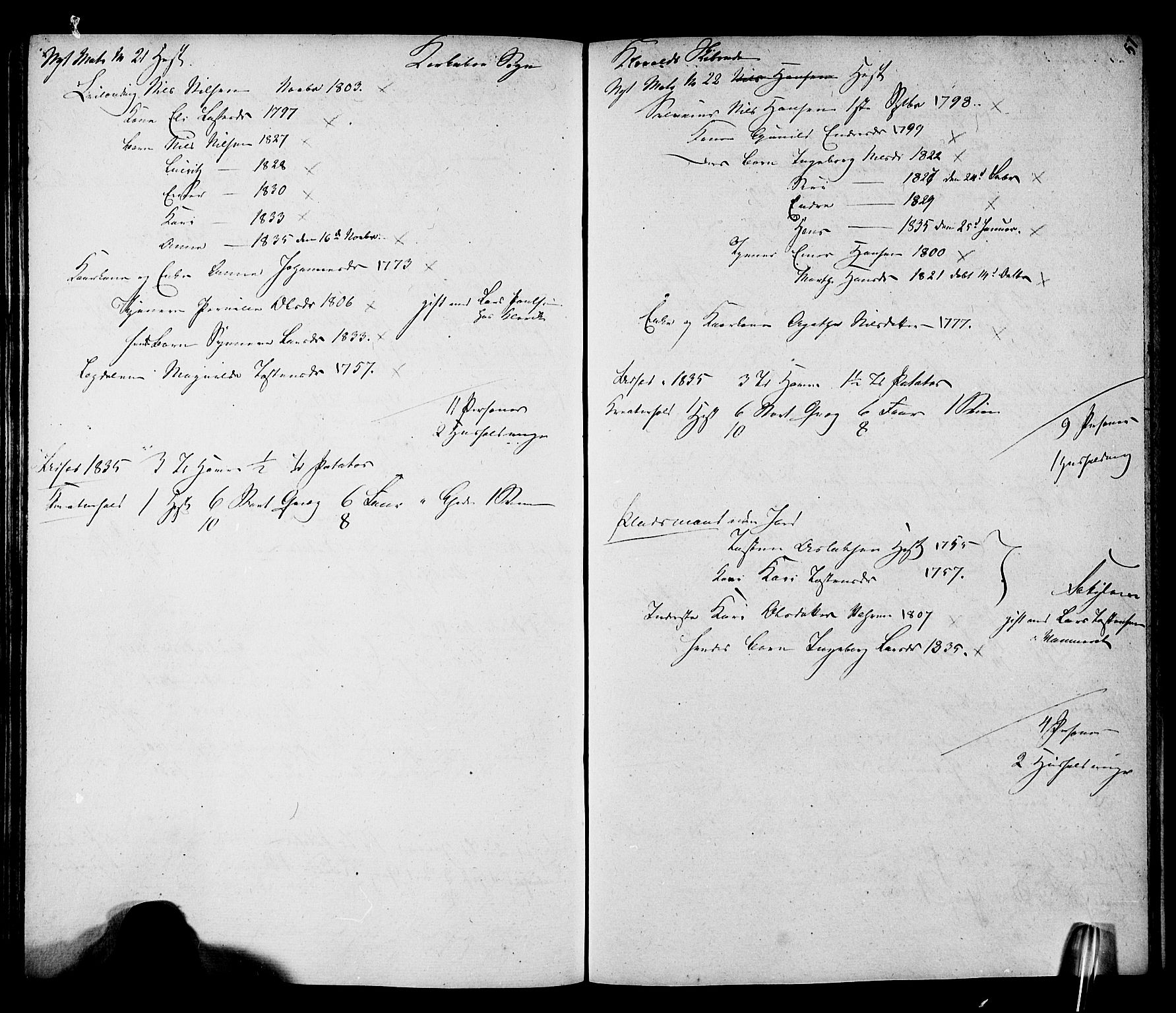 , Census 1835 for Lavik, 1835, p. 61
