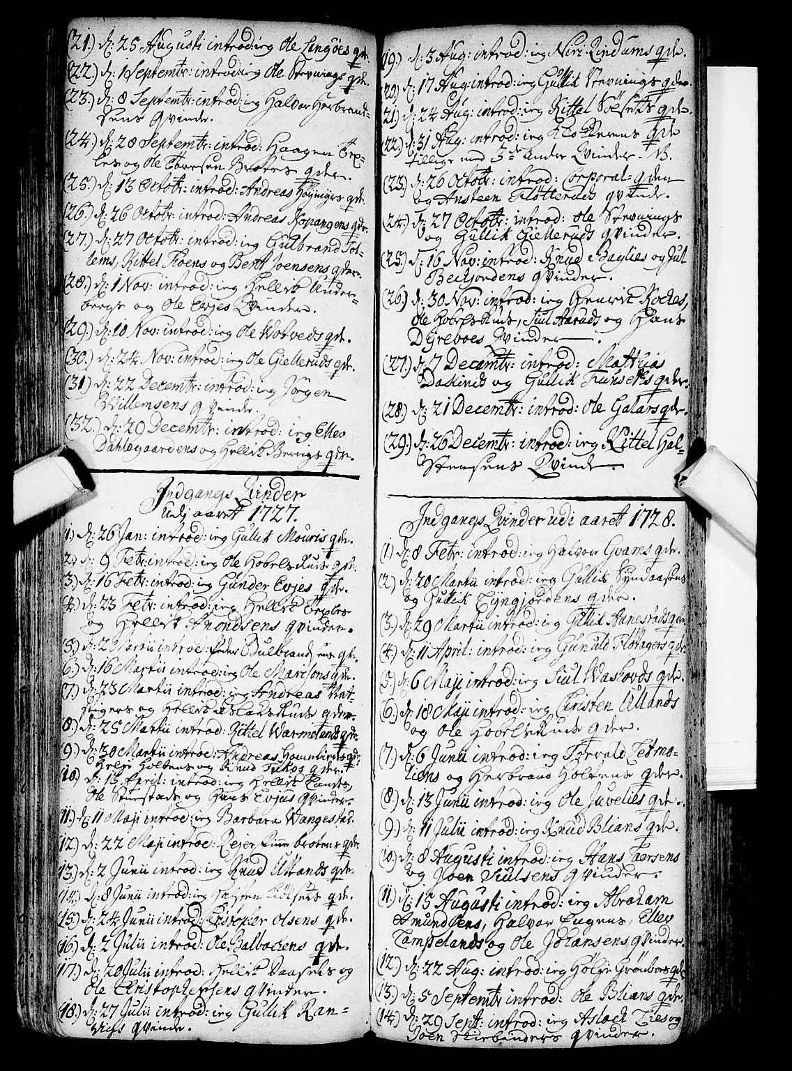 Flesberg kirkebøker, AV/SAKO-A-18/F/Fa/L0002: Parish register (official) no. I 2, 1726-1747