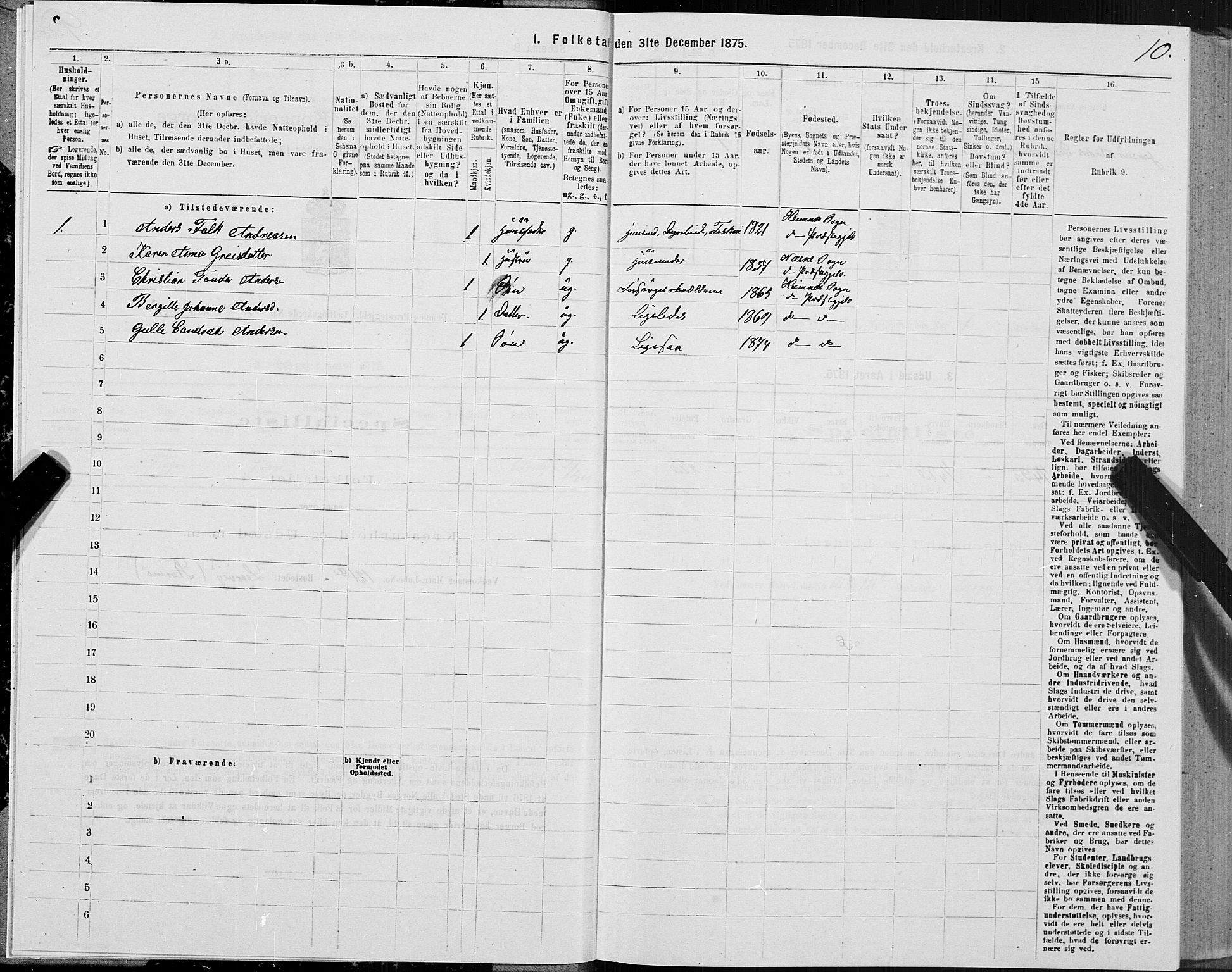 SAT, 1875 census for 1832P Hemnes, 1875, p. 1010