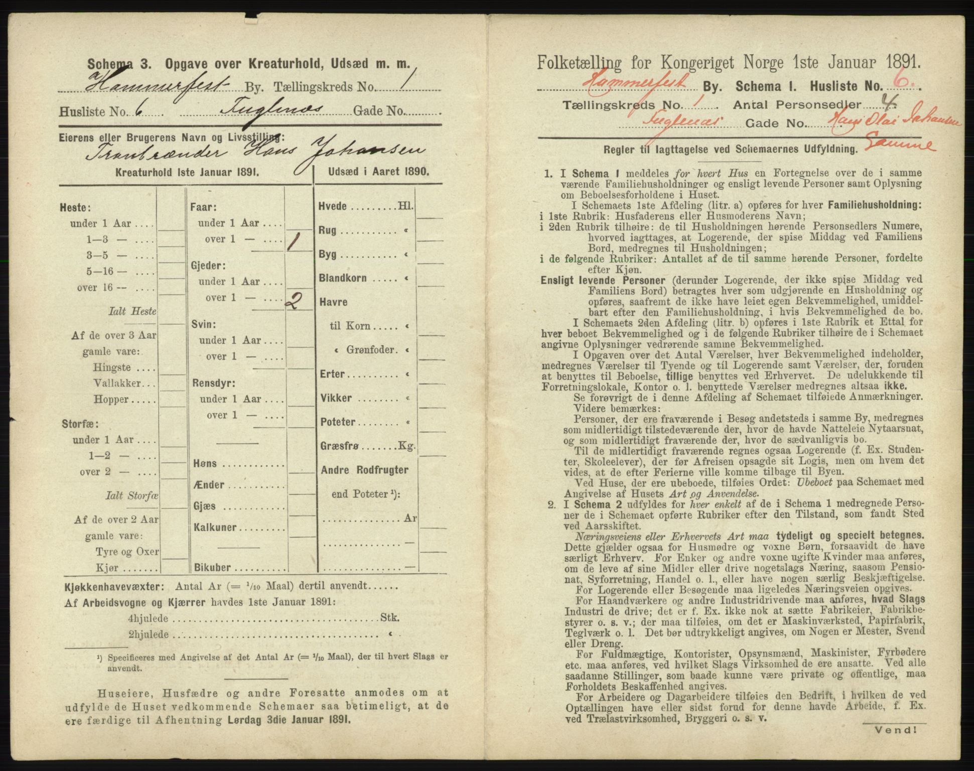 RA, 1891 census for 2001 Hammerfest, 1891, p. 30