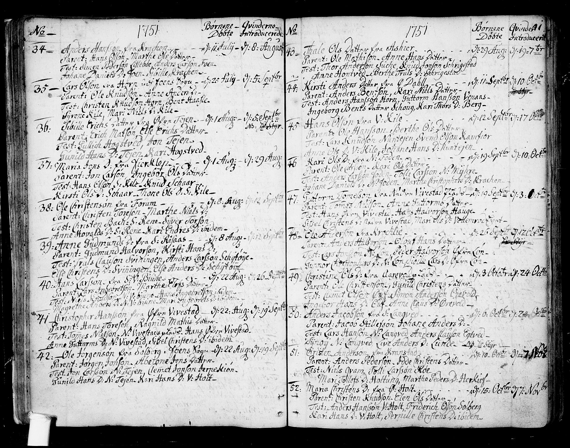 Ramnes kirkebøker, SAKO/A-314/F/Fa/L0001: Parish register (official) no. I 1, 1732-1774, p. 41