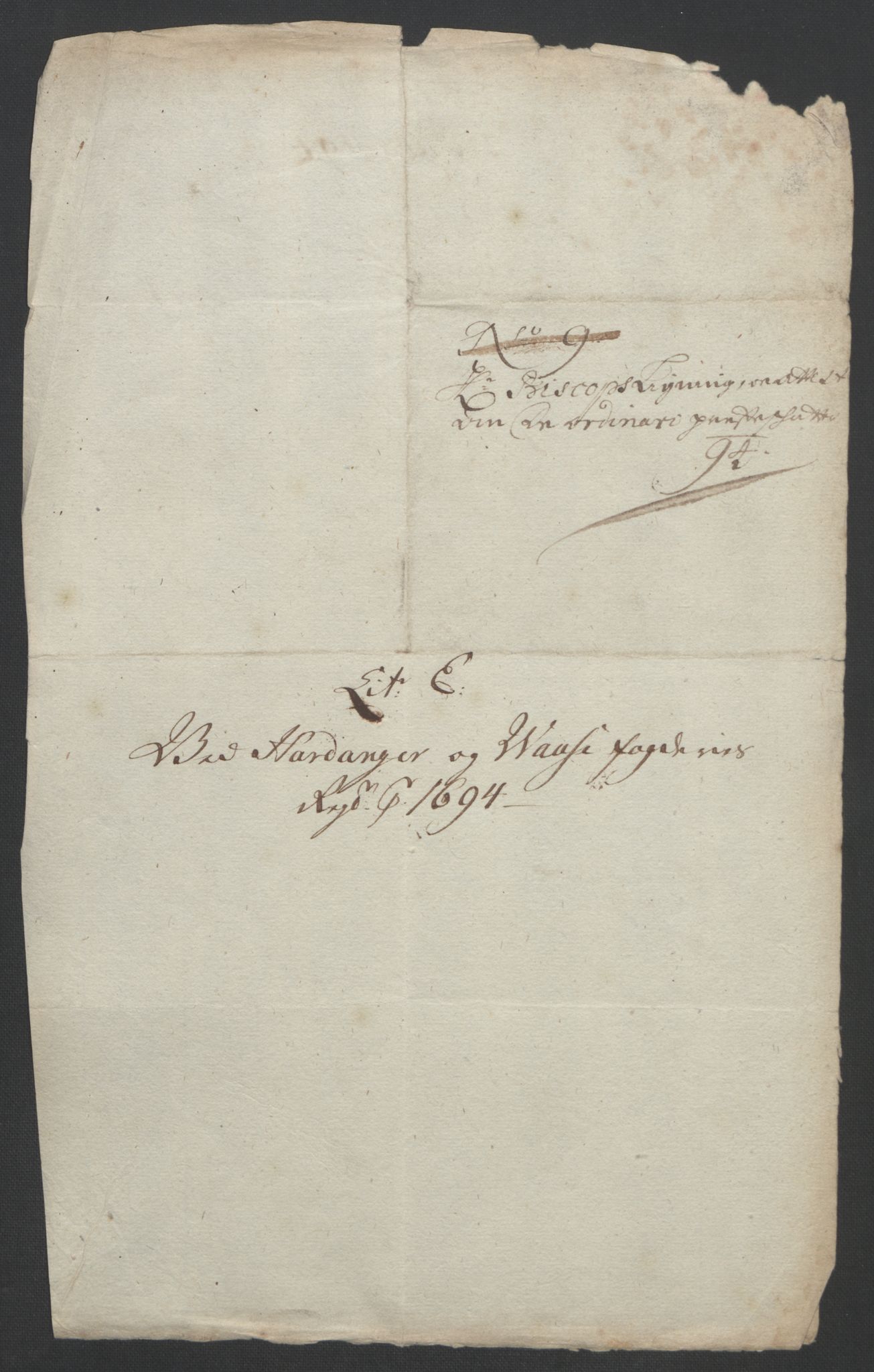 Rentekammeret inntil 1814, Reviderte regnskaper, Fogderegnskap, AV/RA-EA-4092/R48/L2975: Fogderegnskap Sunnhordland og Hardanger, 1694, p. 321