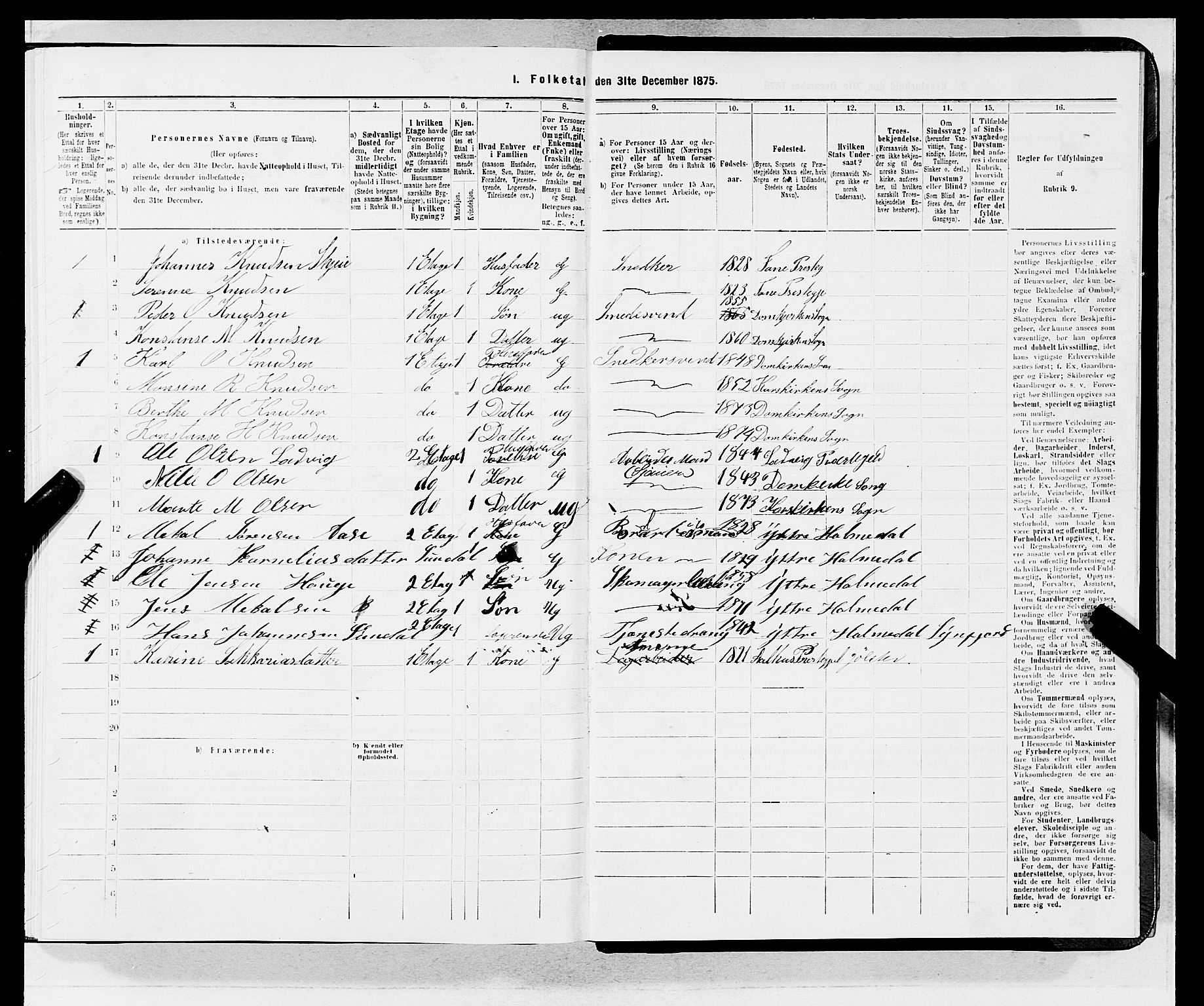 SAB, 1875 census for 1301 Bergen, 1875, p. 4308