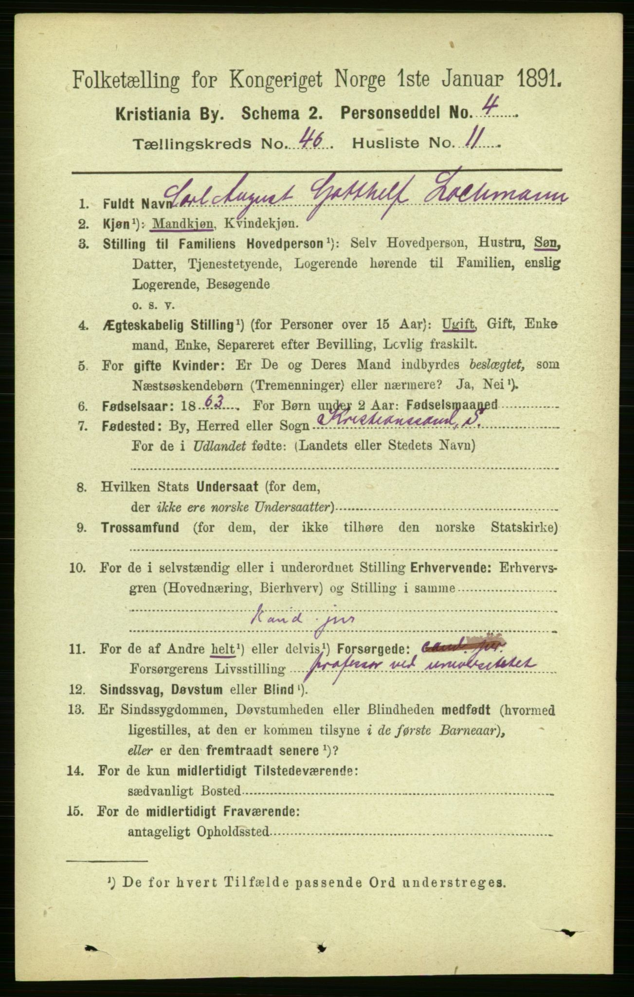 RA, 1891 census for 0301 Kristiania, 1891, p. 28165