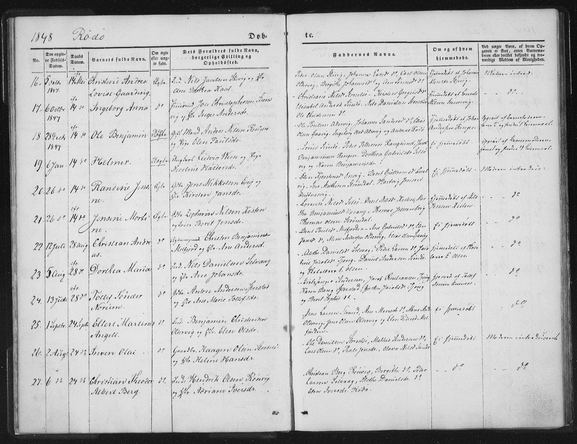 Ministerialprotokoller, klokkerbøker og fødselsregistre - Nordland, AV/SAT-A-1459/841/L0602: Parish register (official) no. 841A08 /1, 1845-1859, p. 13