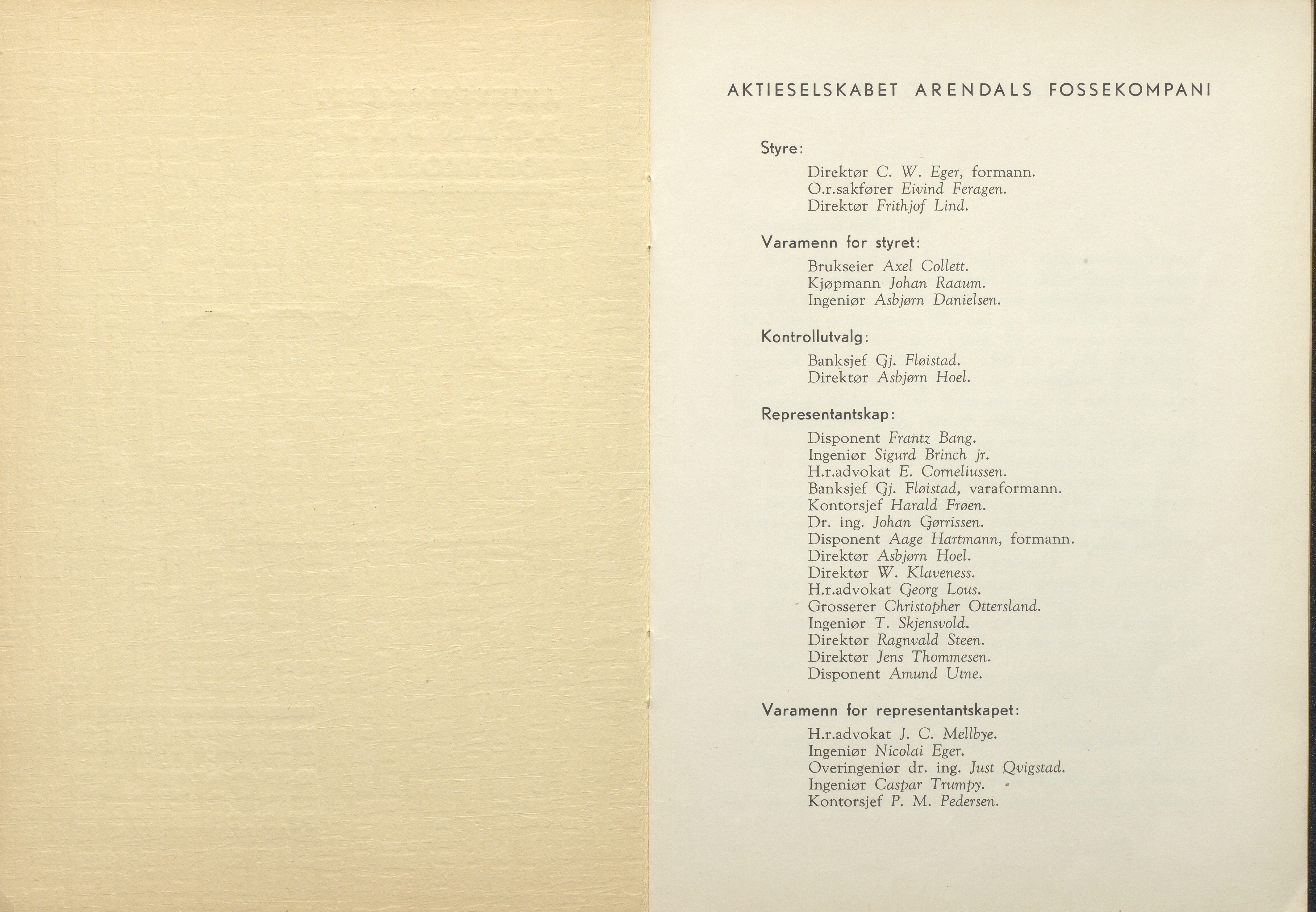 Arendals Fossekompani, AAKS/PA-2413/X/X01/L0001/0012: Beretninger, regnskap, balansekonto, gevinst- og tapskonto / Beretning, regnskap 1945 - 1962, 1945-1962, p. 50