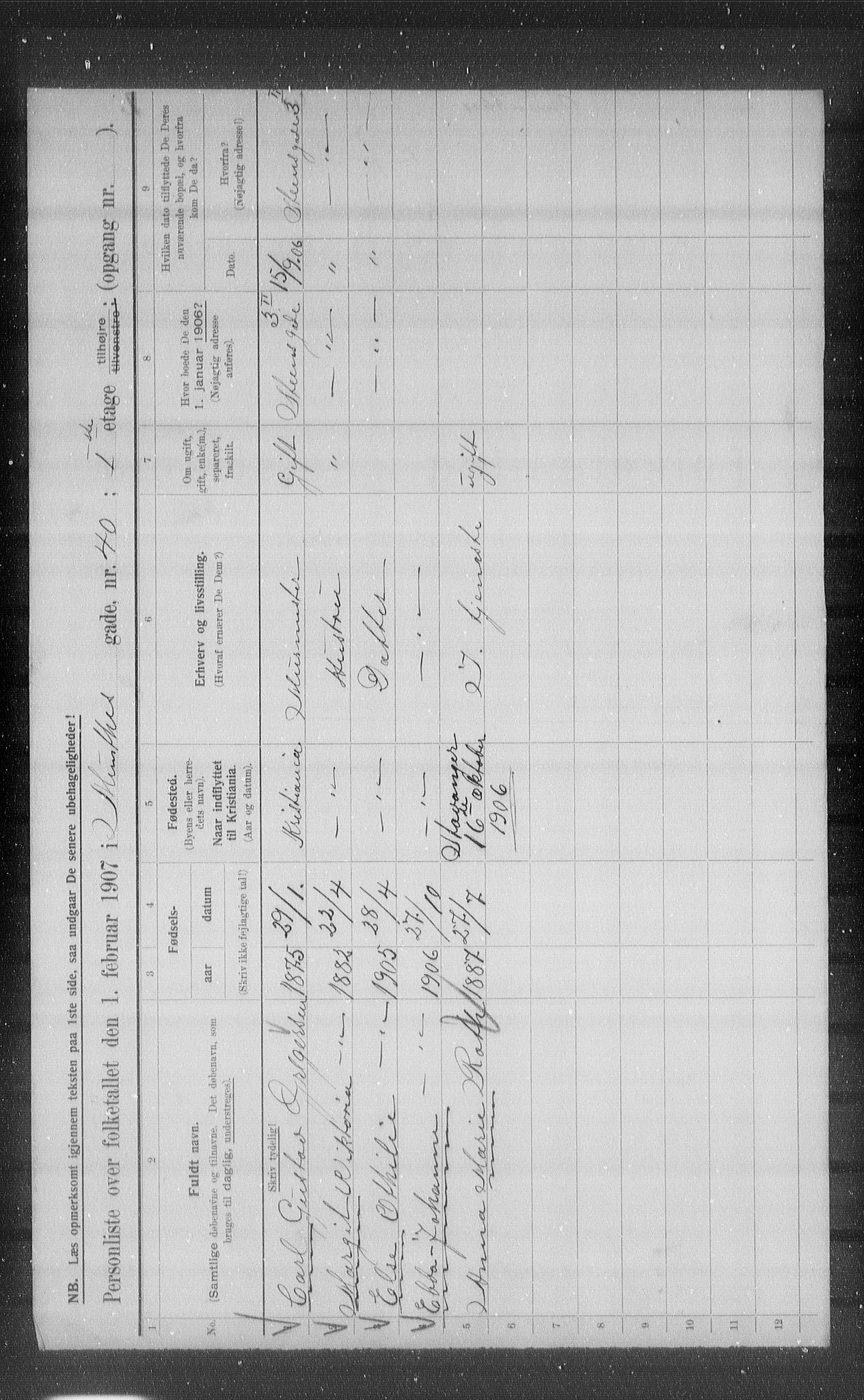 OBA, Municipal Census 1907 for Kristiania, 1907, p. 34838