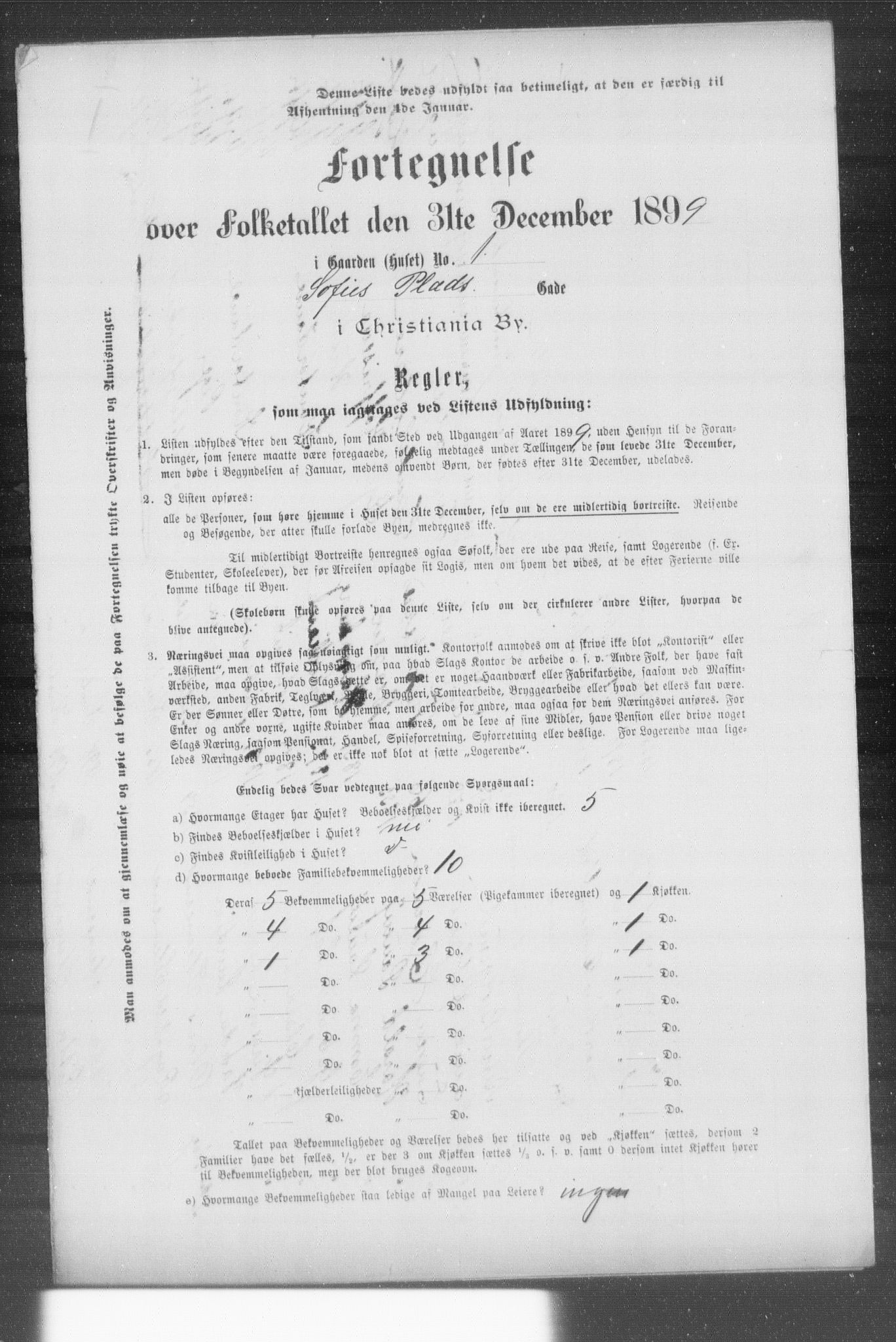 OBA, Municipal Census 1899 for Kristiania, 1899, p. 12900