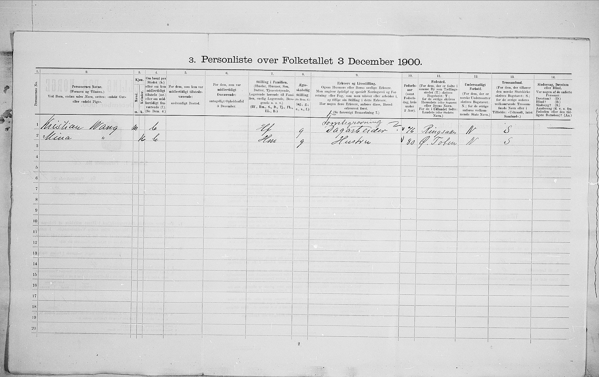 SAO, 1900 census for Kristiania, 1900, p. 80354