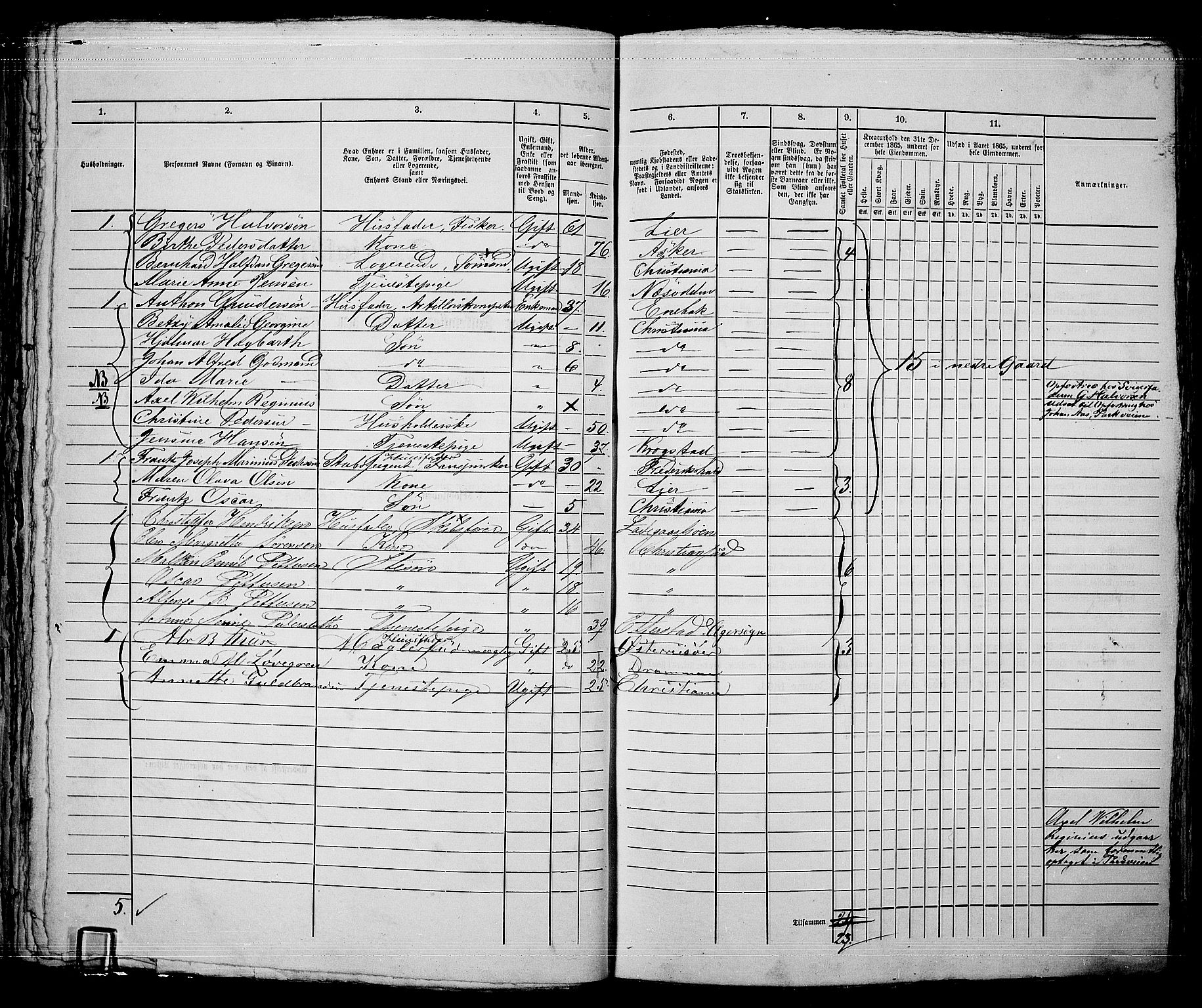 RA, 1865 census for Kristiania, 1865, p. 4220