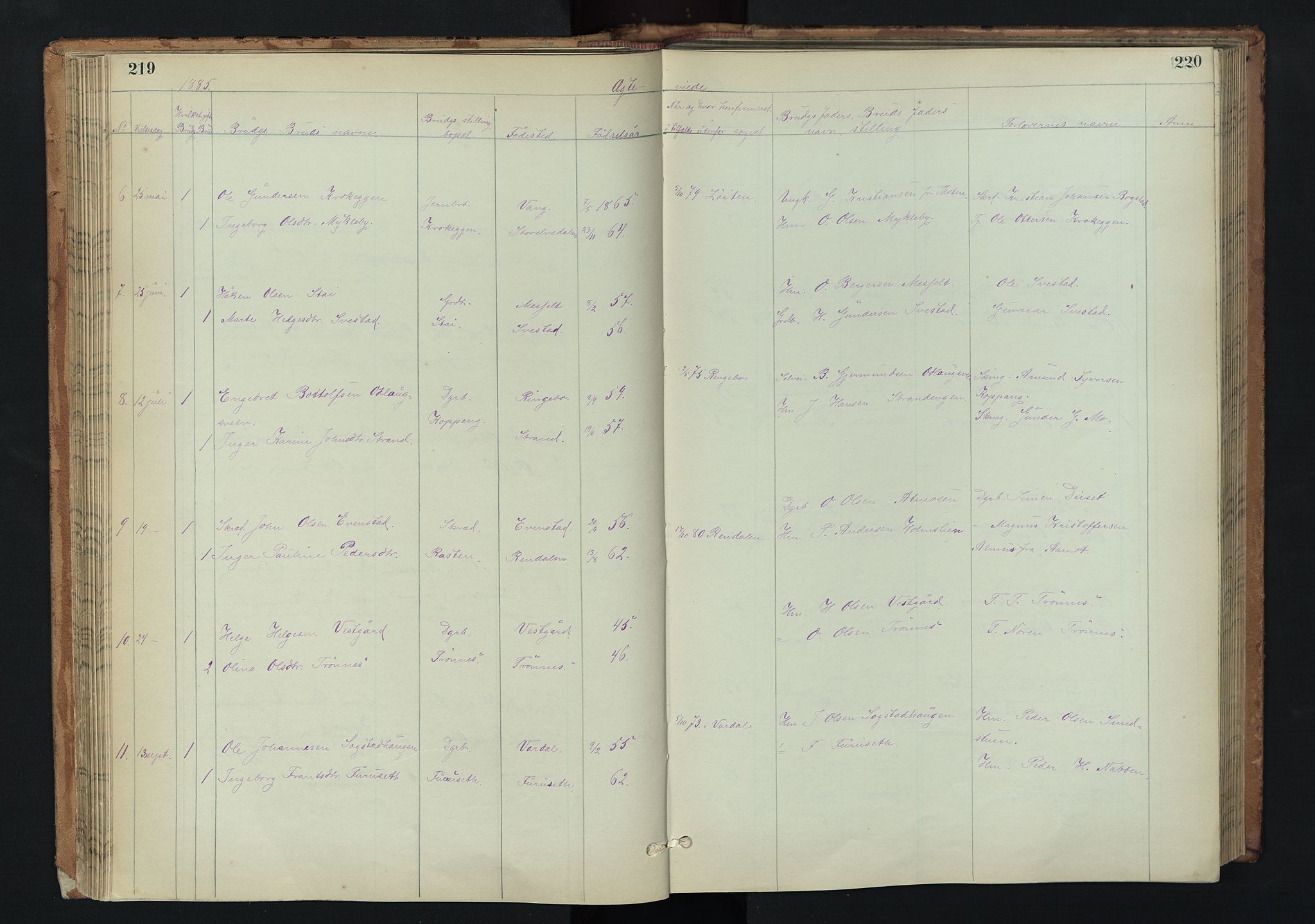 Stor-Elvdal prestekontor, AV/SAH-PREST-052/H/Ha/Hab/L0002: Parish register (copy) no. 2, 1860-1894, p. 219-220