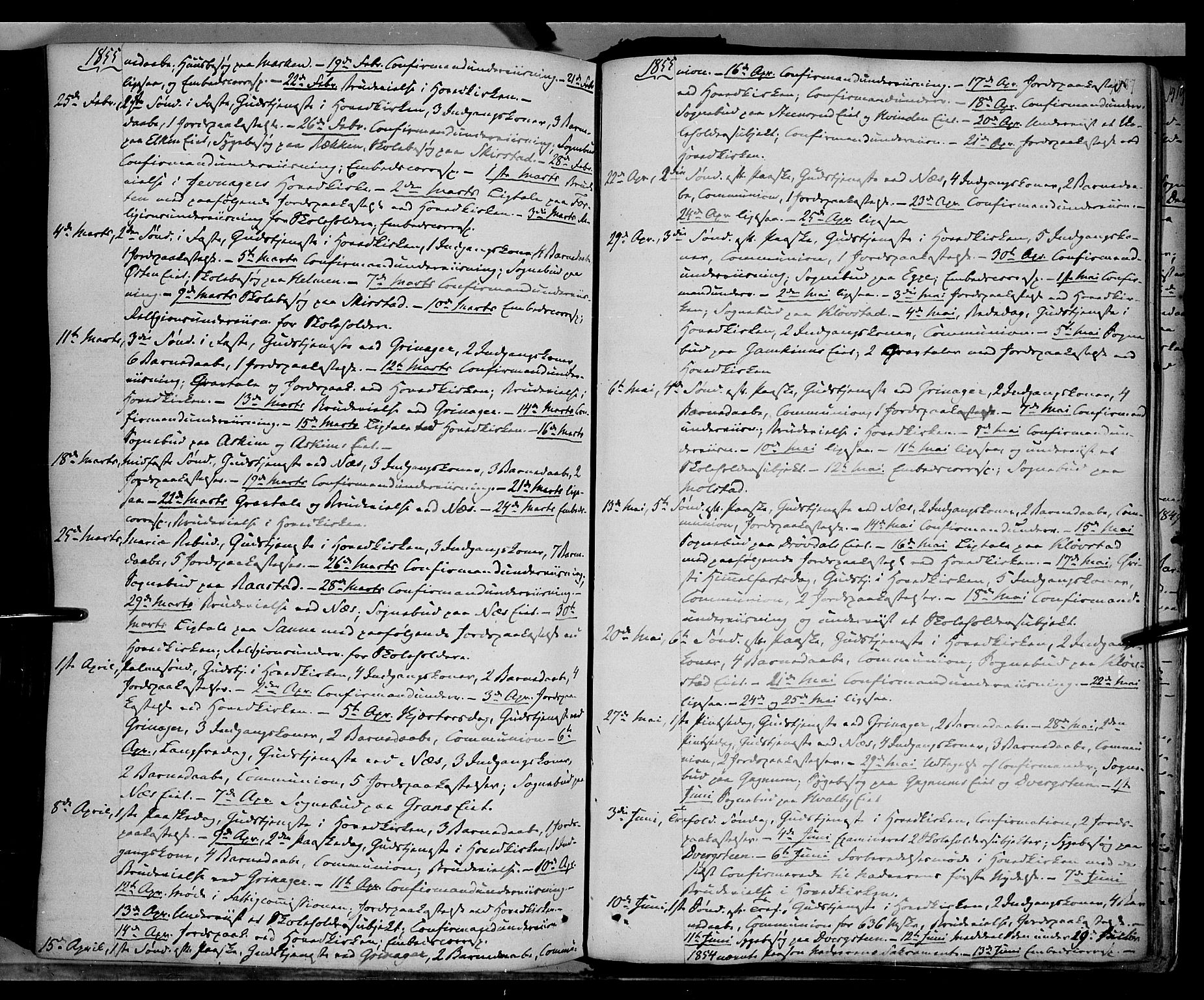 Gran prestekontor, AV/SAH-PREST-112/H/Ha/Haa/L0011: Parish register (official) no. 11, 1842-1856, p. 1386-1387