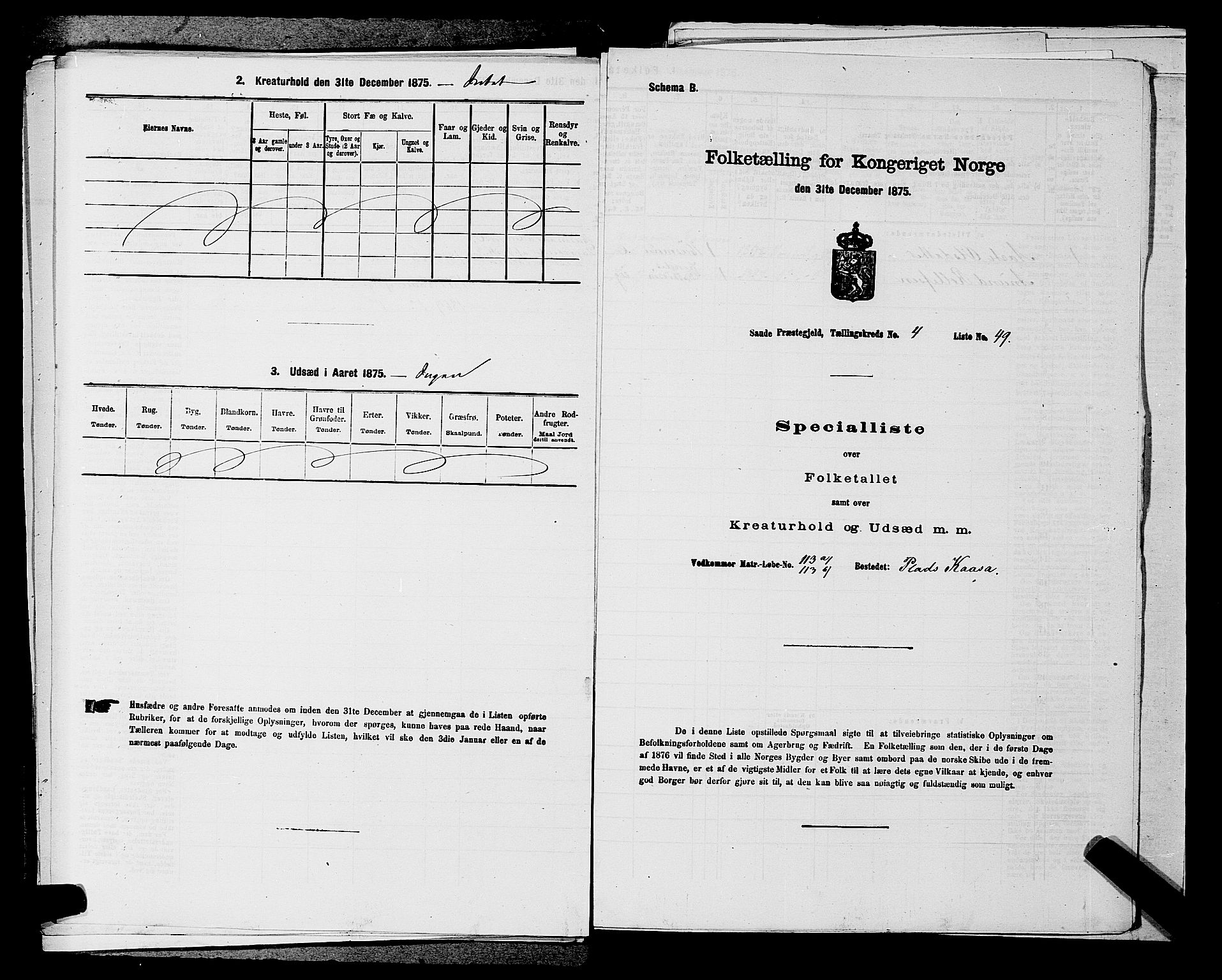 SAKO, 1875 census for 0822P Sauherad, 1875, p. 534