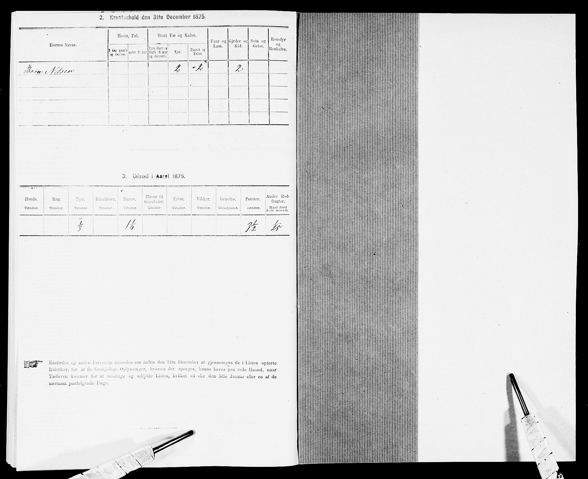 SAK, 1875 census for 1037P Kvinesdal, 1875, p. 271