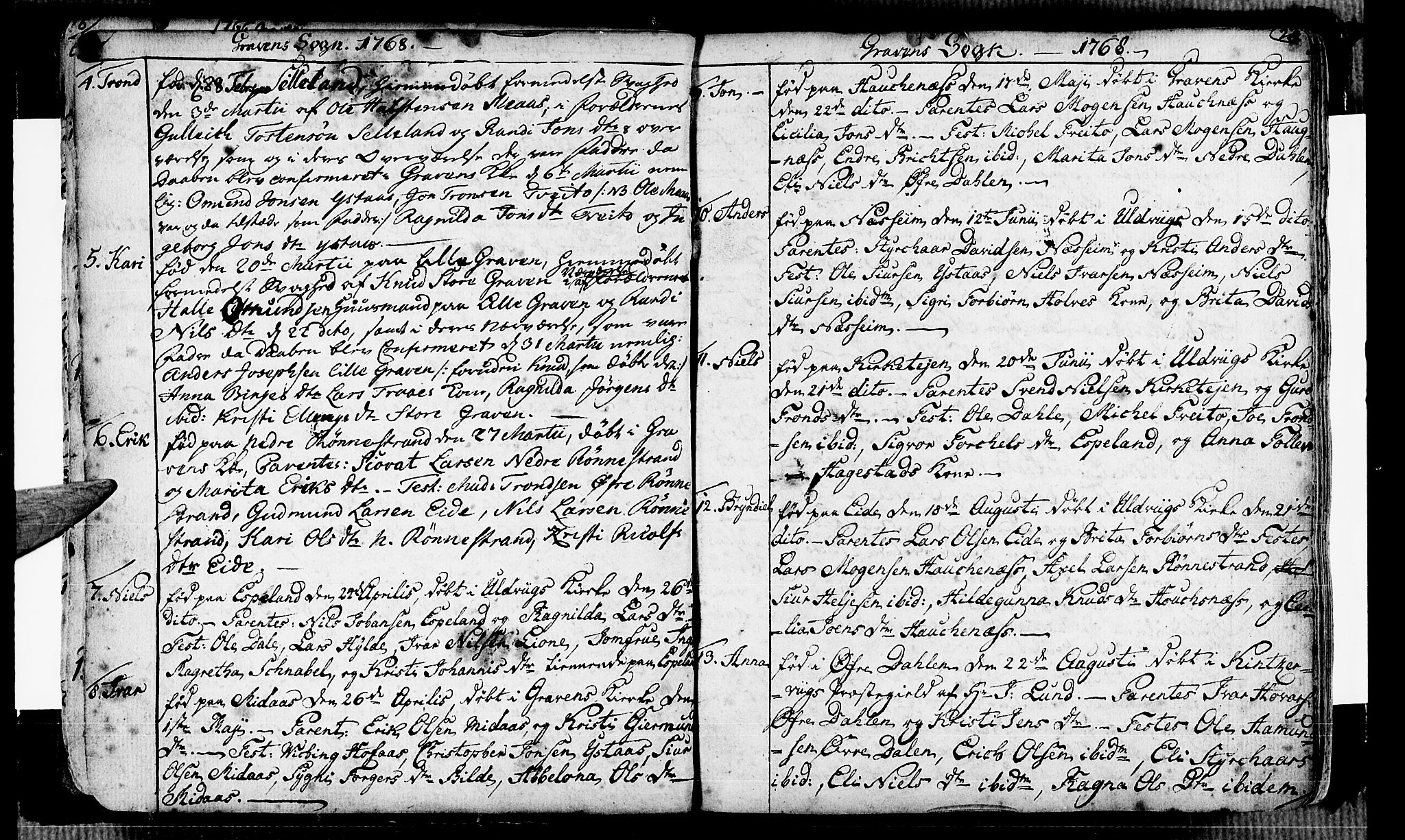 Ulvik sokneprestembete, SAB/A-78801/H/Haa: Parish register (official) no. A 7, 1761-1792, p. 22-23