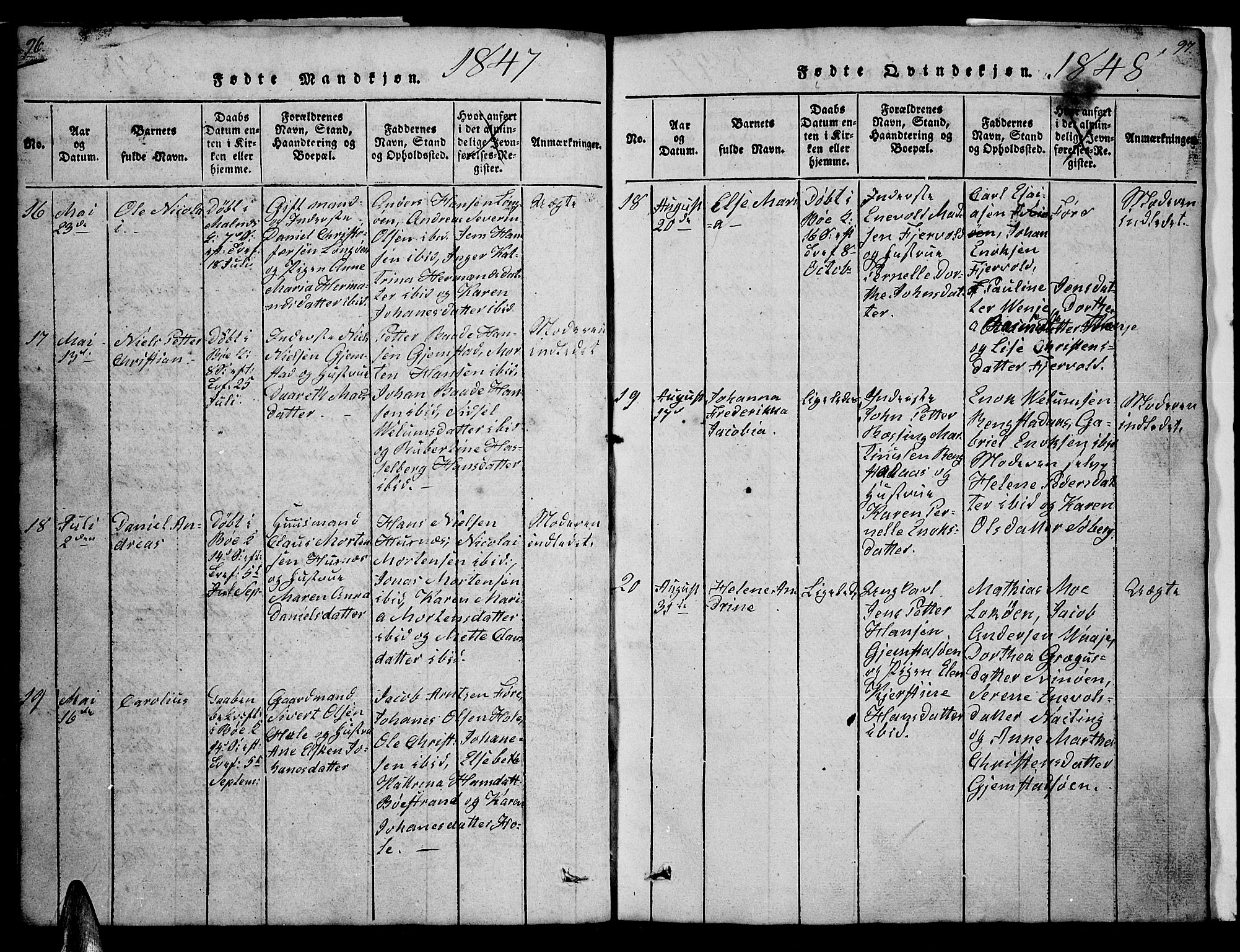 Ministerialprotokoller, klokkerbøker og fødselsregistre - Nordland, AV/SAT-A-1459/891/L1312: Parish register (copy) no. 891C01, 1820-1856, p. 96-97