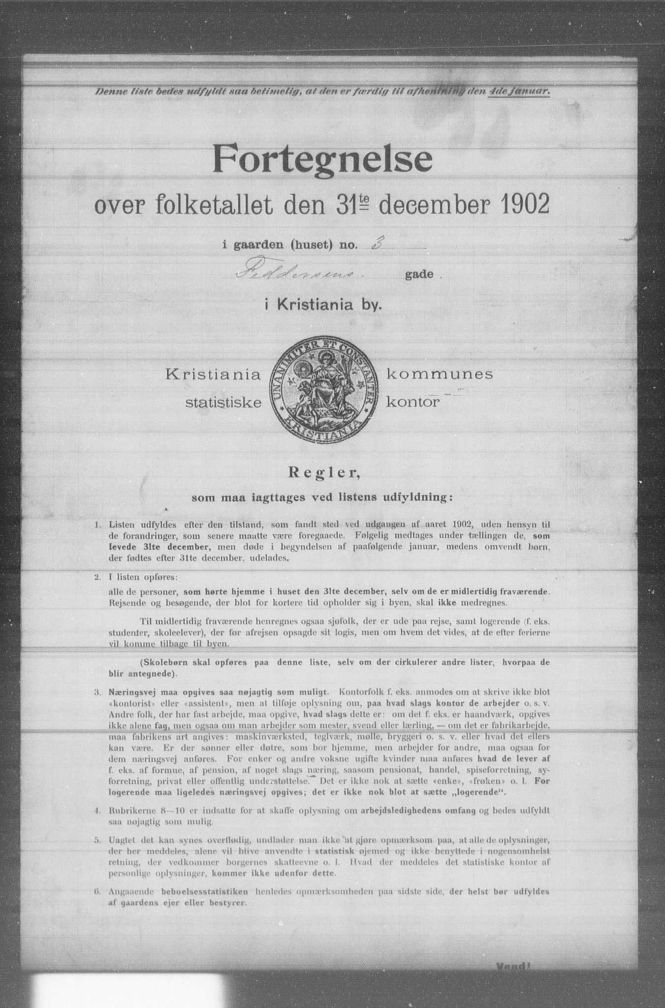 OBA, Municipal Census 1902 for Kristiania, 1902, p. 4693