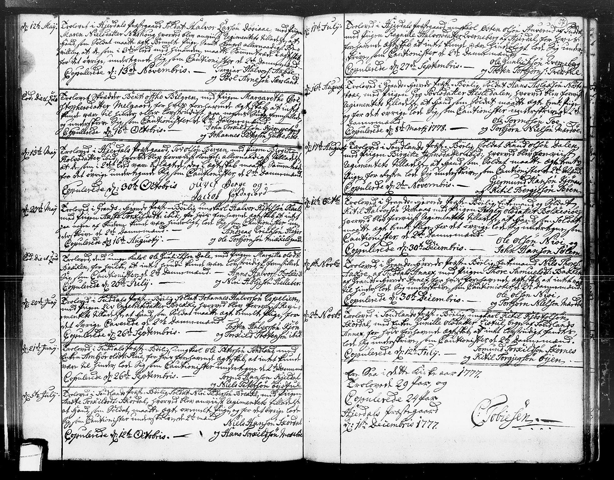 Hjartdal kirkebøker, SAKO/A-270/F/Fa/L0004: Parish register (official) no. I 4, 1727-1795, p. 57
