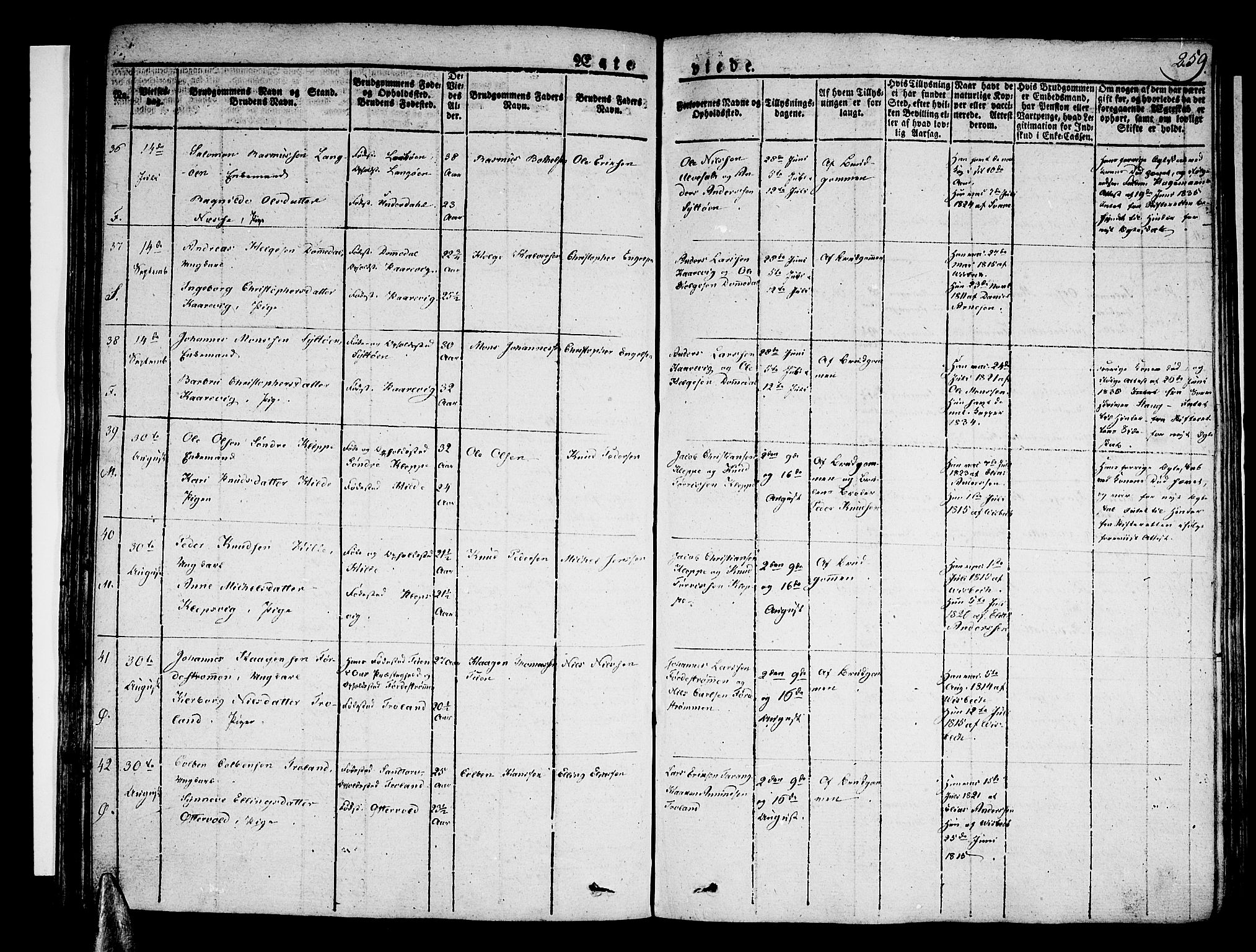 Sund sokneprestembete, AV/SAB-A-99930: Parish register (official) no. A 12, 1825-1835, p. 259