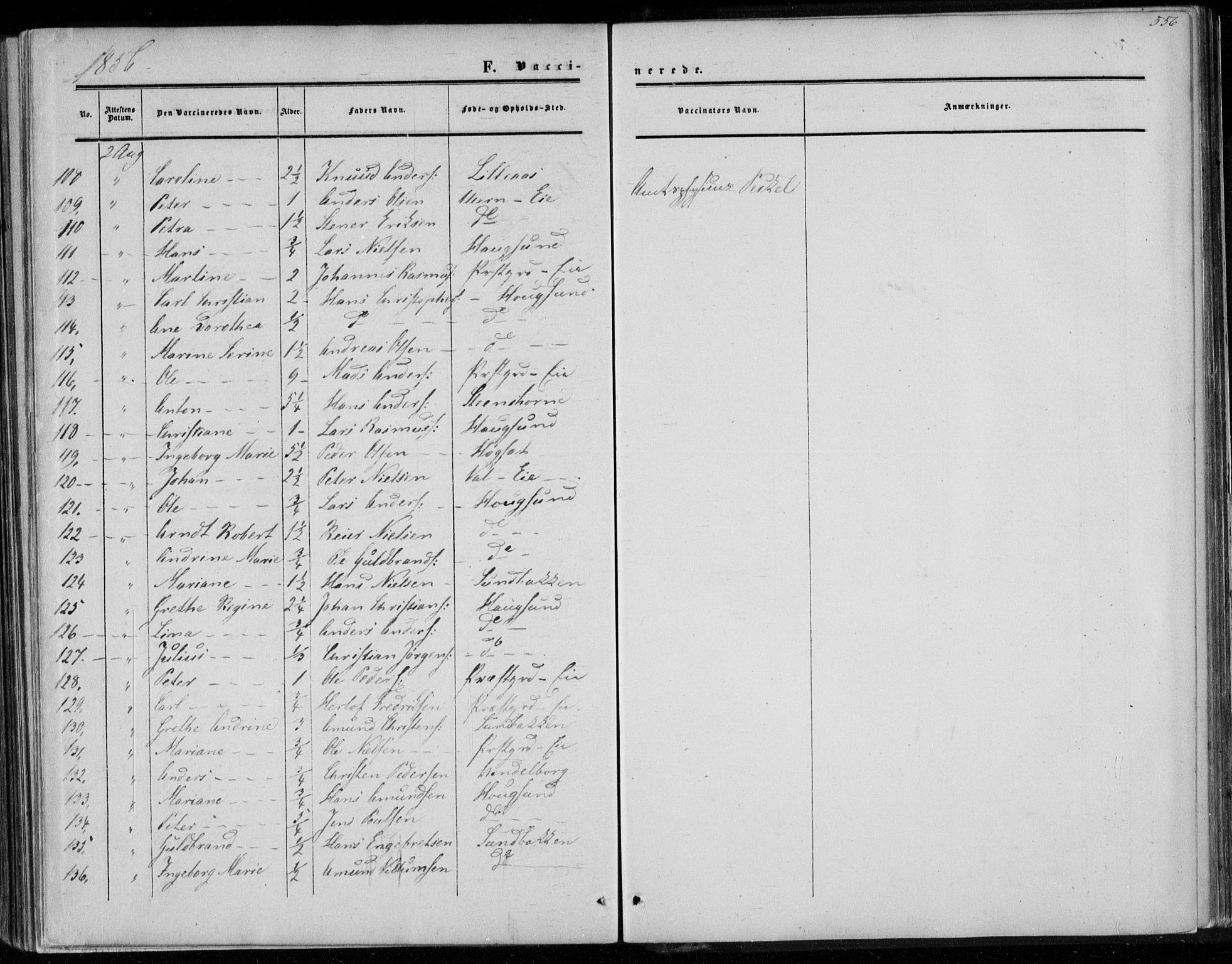 Eiker kirkebøker, AV/SAKO-A-4/F/Fa/L0015b: Parish register (official) no. I 15B, 1854-1860, p. 556