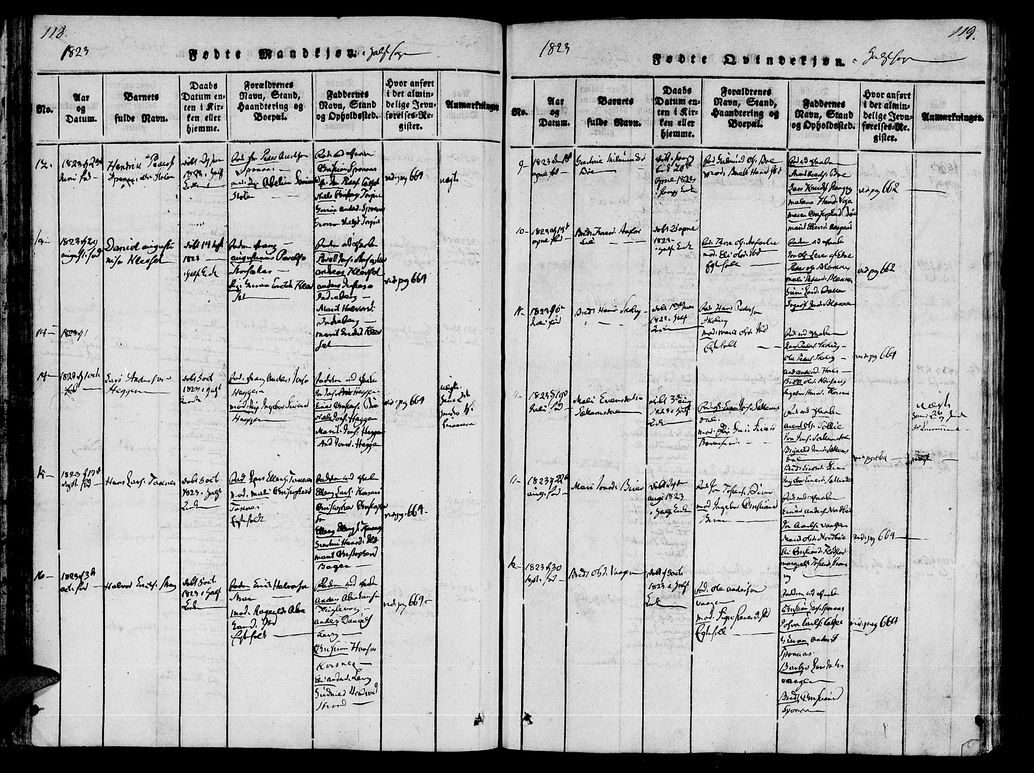 Ministerialprotokoller, klokkerbøker og fødselsregistre - Møre og Romsdal, AV/SAT-A-1454/592/L1023: Parish register (official) no. 592A02, 1820-1830, p. 118-119