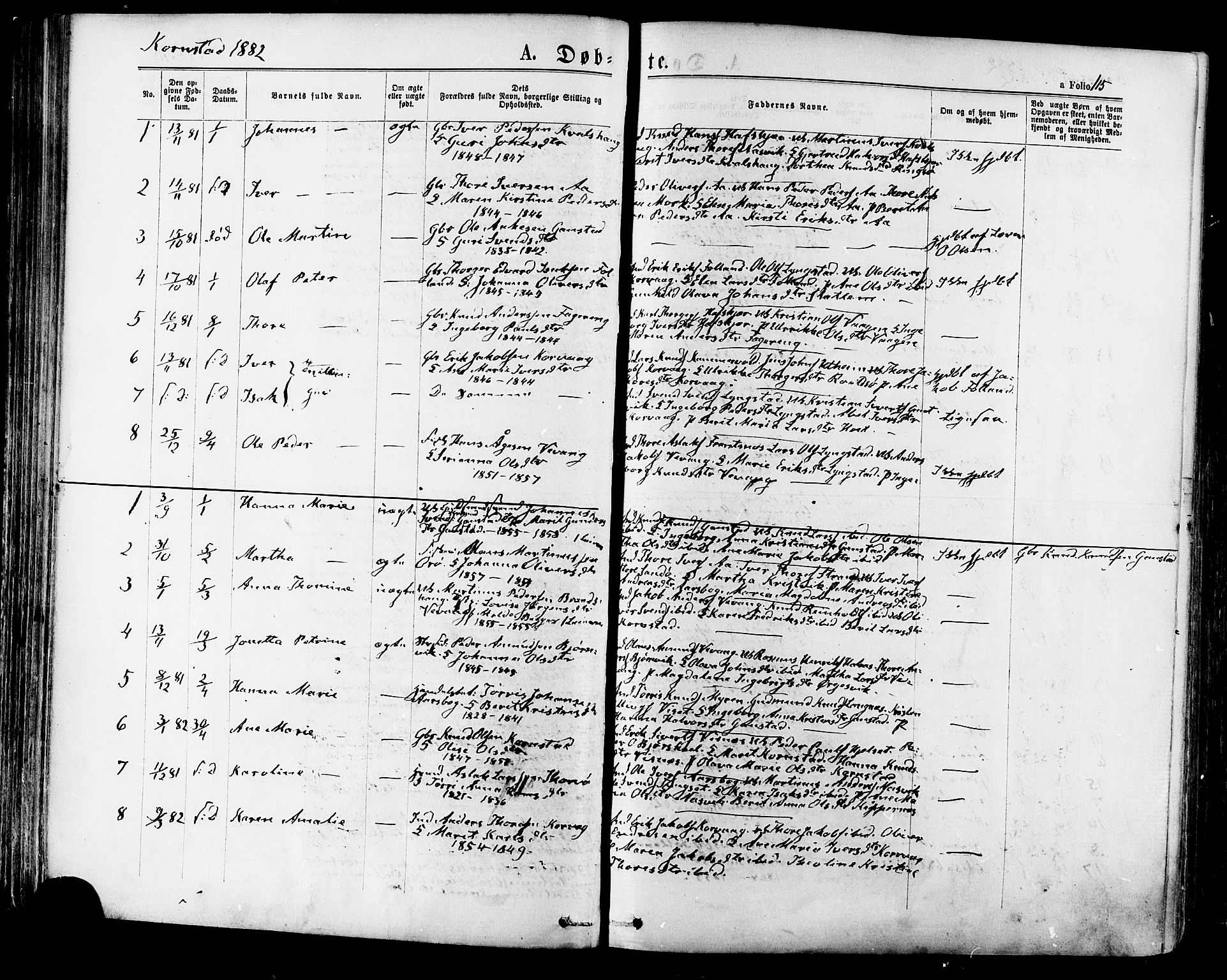 Ministerialprotokoller, klokkerbøker og fødselsregistre - Møre og Romsdal, SAT/A-1454/568/L0806: Parish register (official) no. 568A12 /2, 1878-1884, p. 115