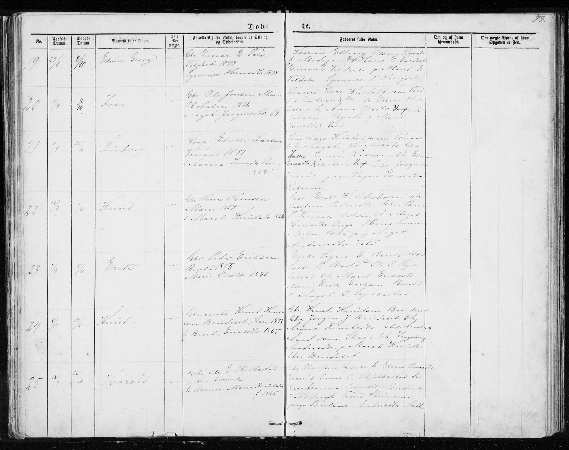 Ministerialprotokoller, klokkerbøker og fødselsregistre - Møre og Romsdal, AV/SAT-A-1454/543/L0564: Parish register (copy) no. 543C02, 1867-1915, p. 73