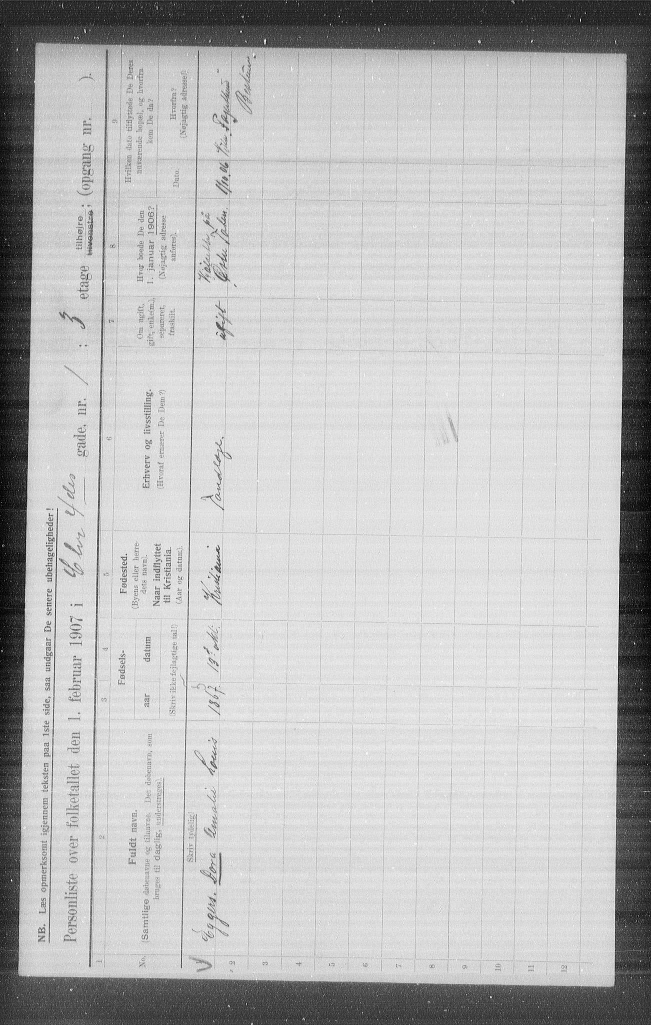 OBA, Municipal Census 1907 for Kristiania, 1907, p. 27507