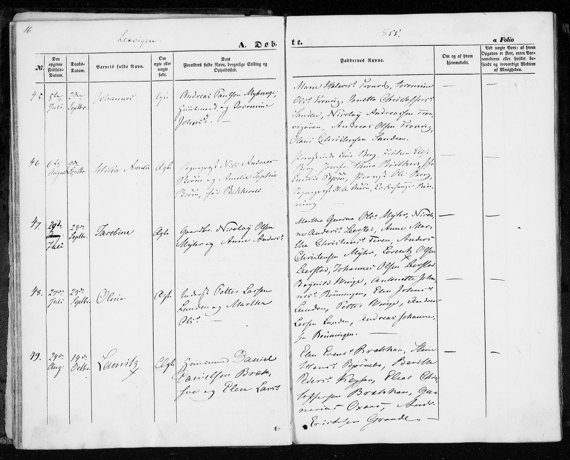 Ministerialprotokoller, klokkerbøker og fødselsregistre - Nord-Trøndelag, AV/SAT-A-1458/701/L0008: Parish register (official) no. 701A08 /1, 1854-1863, p. 16