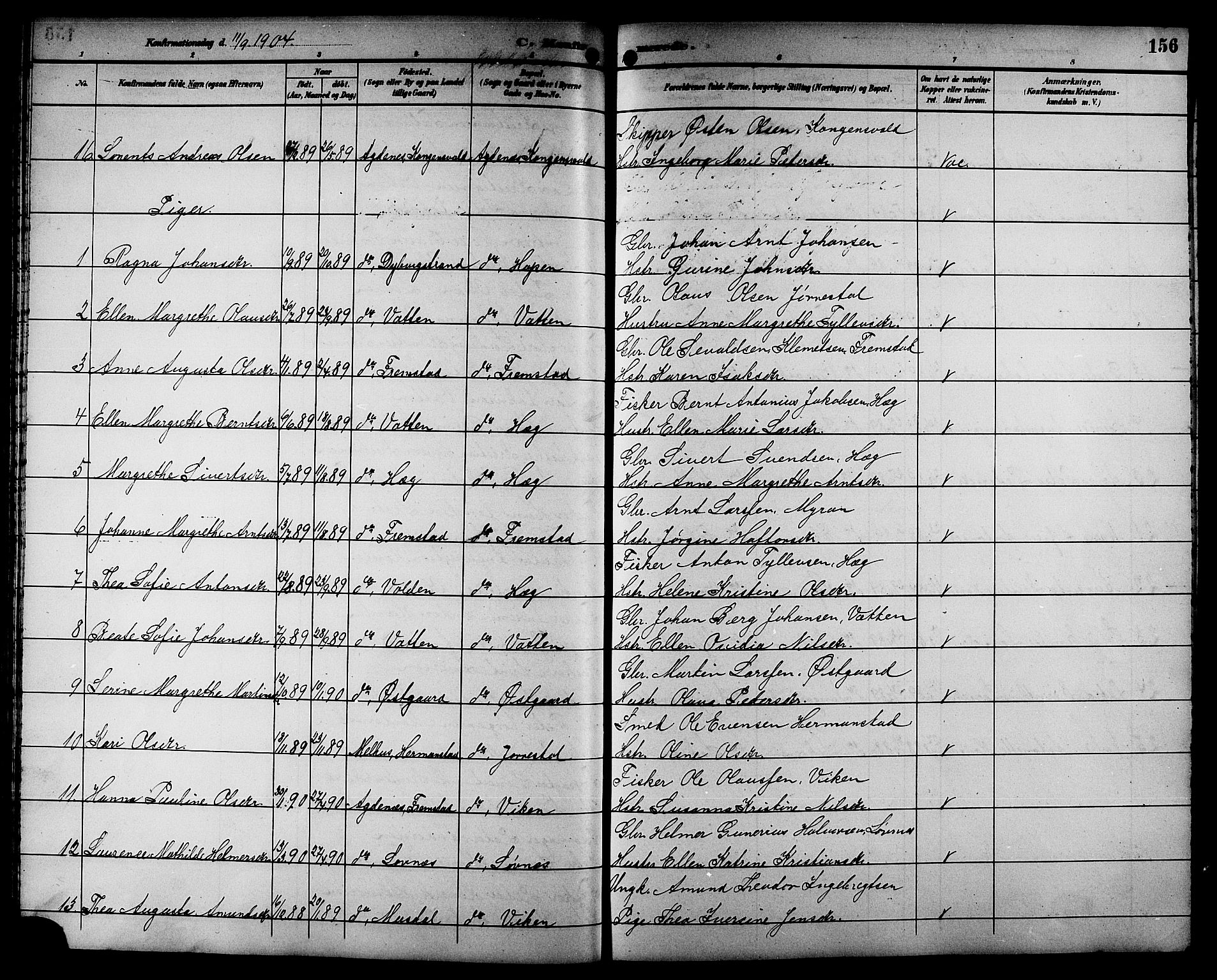 Ministerialprotokoller, klokkerbøker og fødselsregistre - Sør-Trøndelag, AV/SAT-A-1456/662/L0757: Parish register (copy) no. 662C02, 1892-1918, p. 156