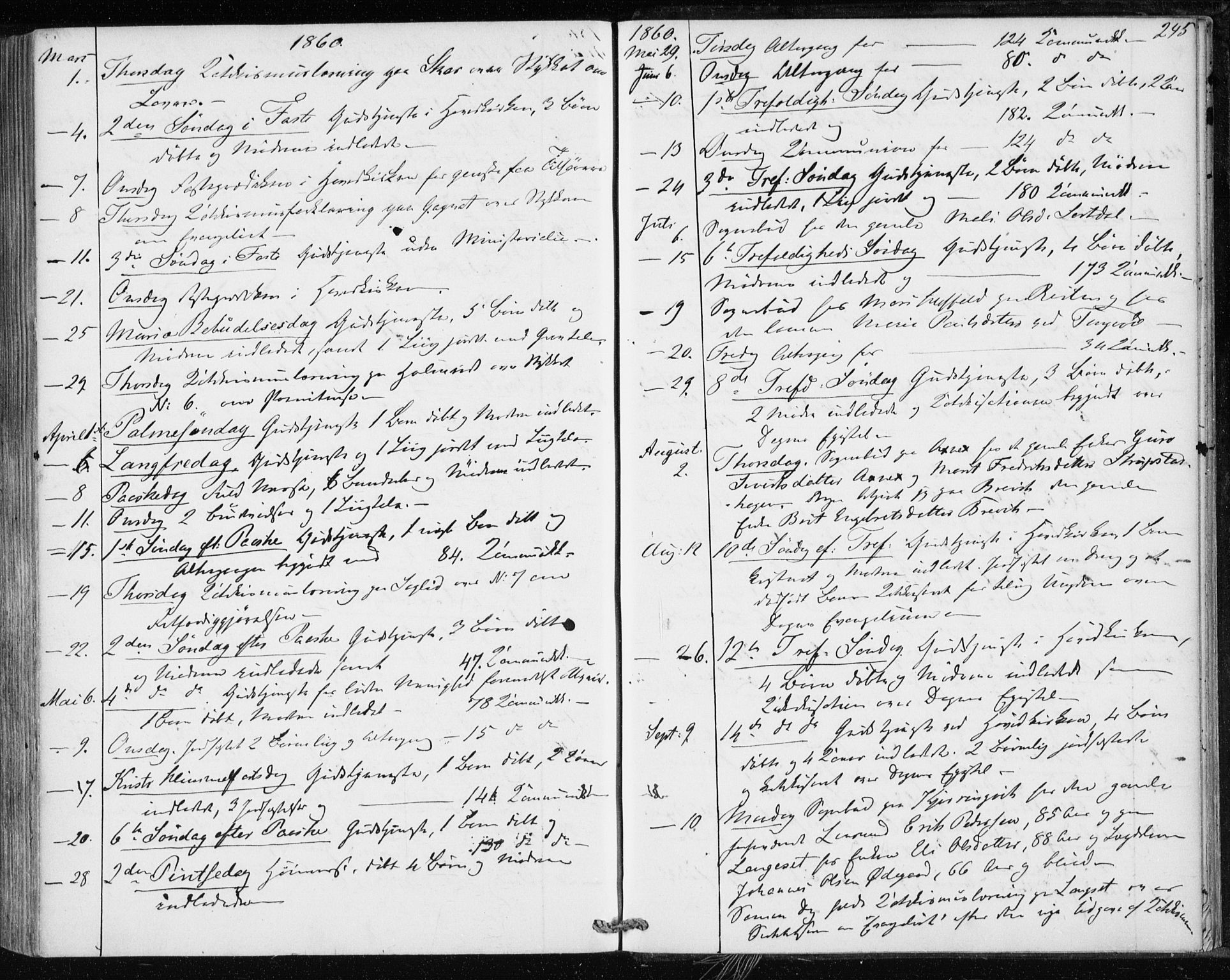 Ministerialprotokoller, klokkerbøker og fødselsregistre - Møre og Romsdal, SAT/A-1454/586/L0985: Parish register (official) no. 586A11, 1857-1866, p. 245