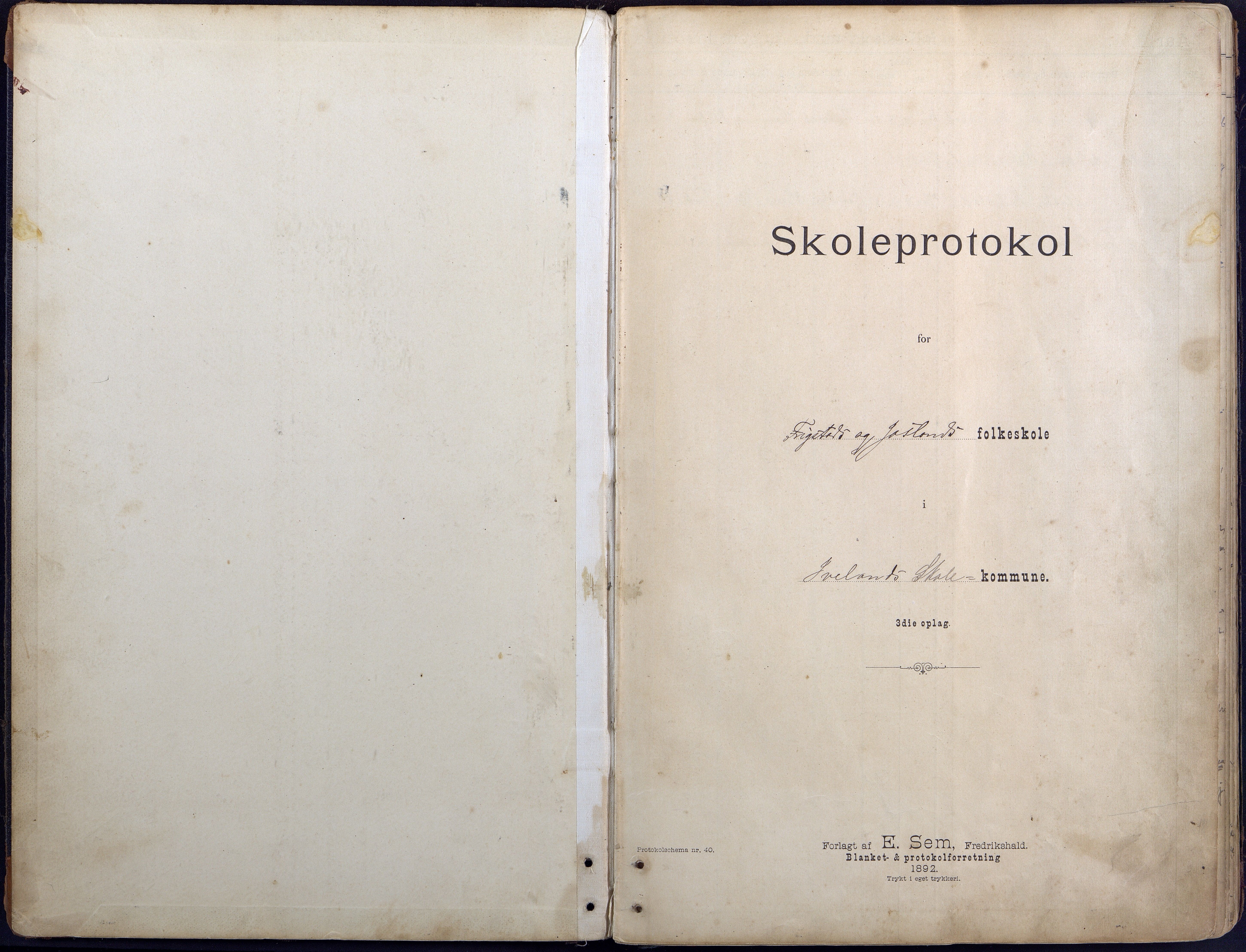 Iveland kommune, De enkelte kretsene/Skolene, AAKS/KA0935-550/A_7/L0006: Dagbok for Frigstad og Ljosland skoler, 1894-1949