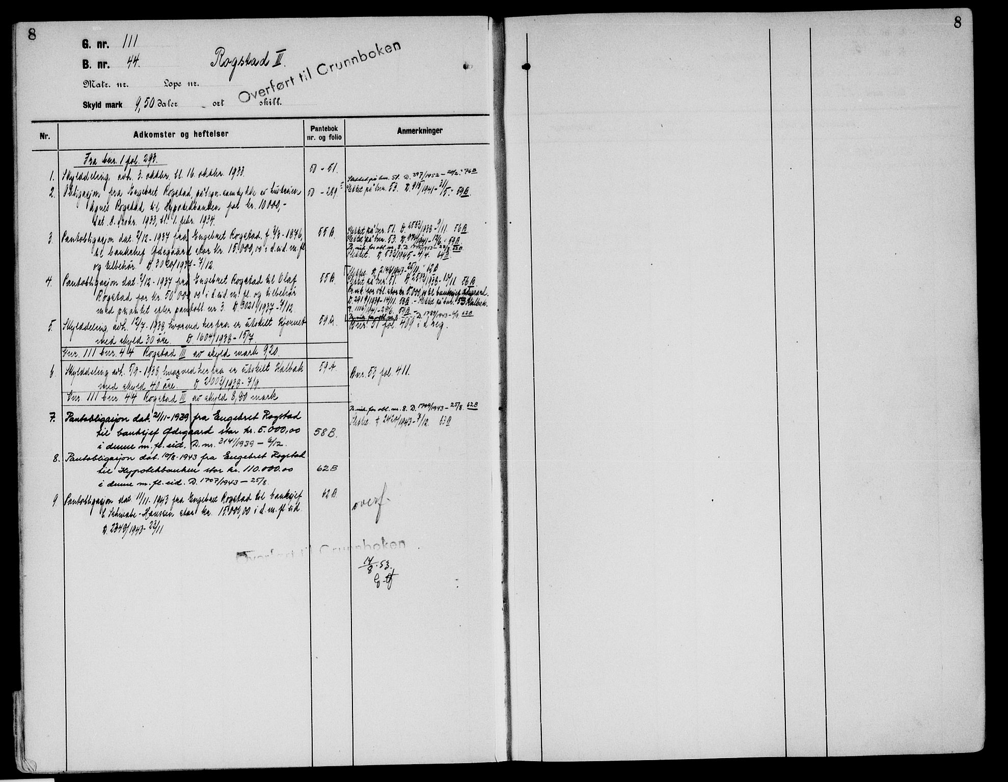 Sør-Østerdal sorenskriveri, SAH/TING-018/H/Ha/Haa/L0030: Mortgage register no. 12, 1922-1954, p. 8