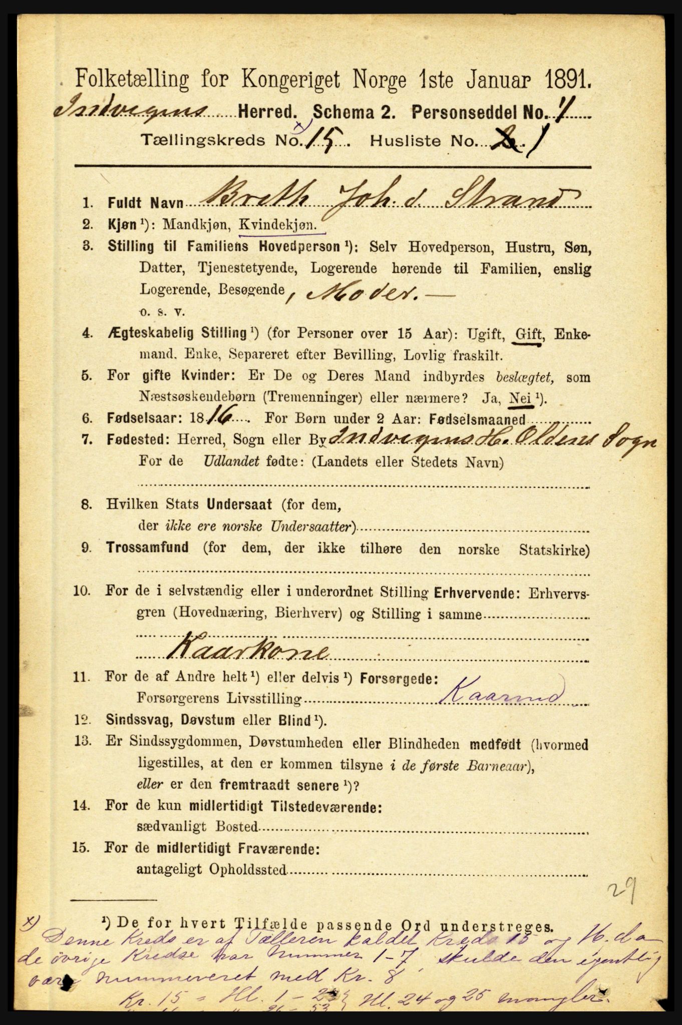 RA, 1891 census for 1447 Innvik, 1891, p. 3230