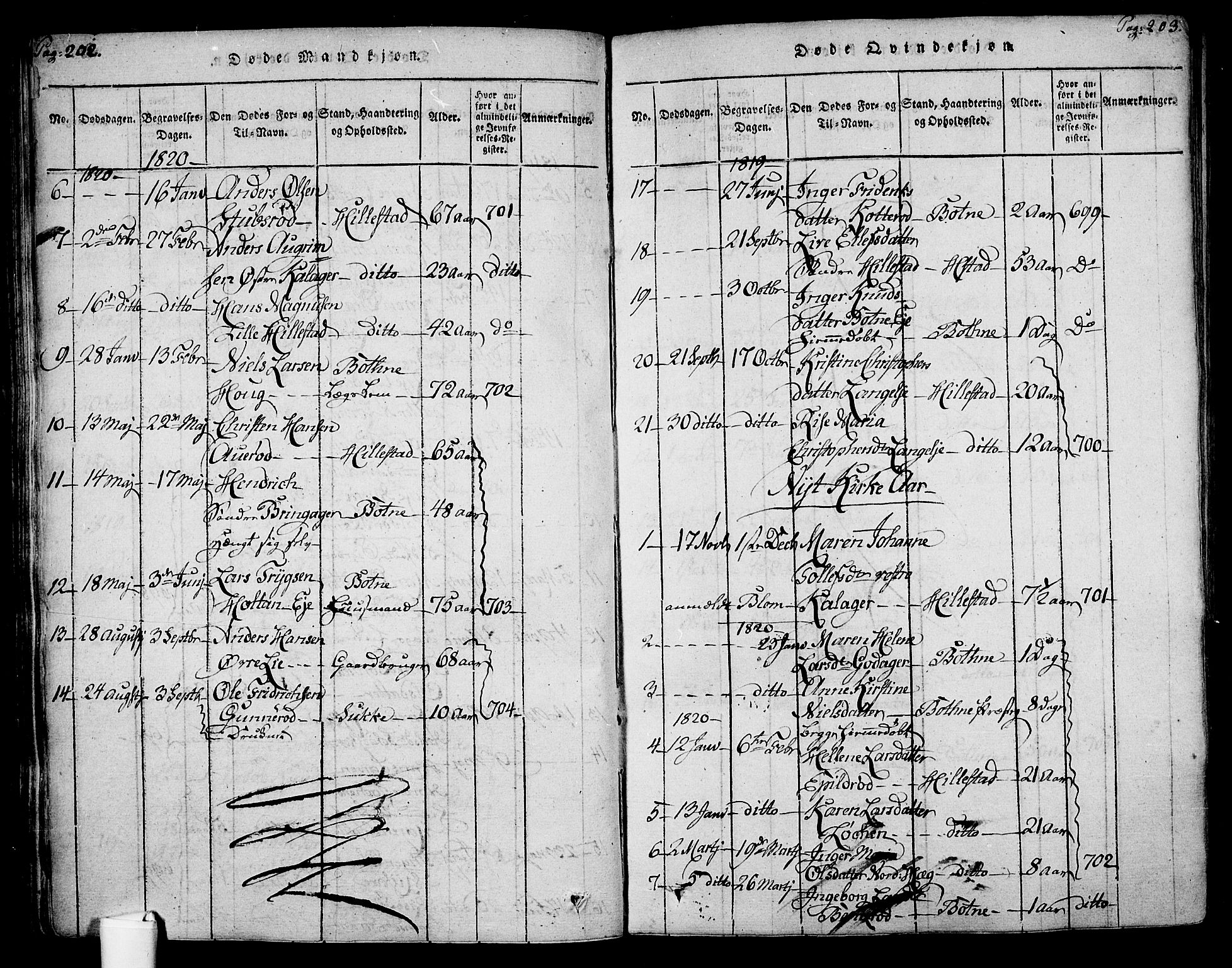 Botne kirkebøker, AV/SAKO-A-340/F/Fa/L0005: Parish register (official) no. I 5, 1814-1836, p. 202-203