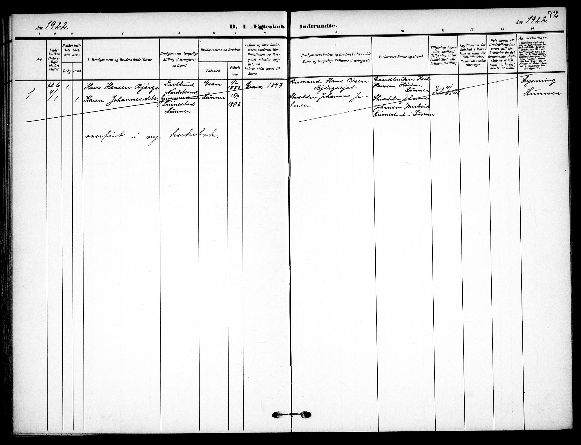 Vaterland prestekontor Kirkebøker, AV/SAO-A-10880/F/Fa/L0002: Parish register (official) no. 2, 1907-1921, p. 72