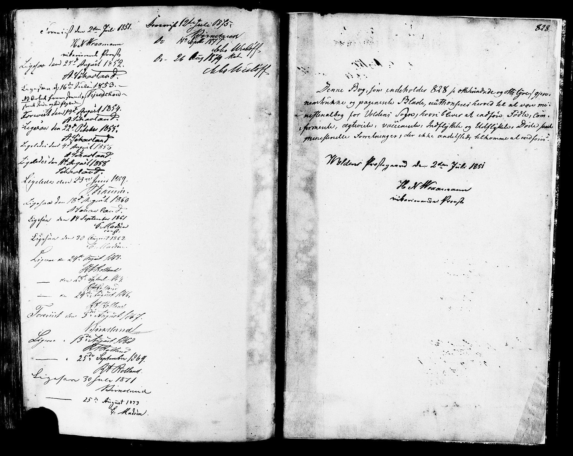 Ministerialprotokoller, klokkerbøker og fødselsregistre - Møre og Romsdal, SAT/A-1454/511/L0140: Parish register (official) no. 511A07, 1851-1878, p. 828