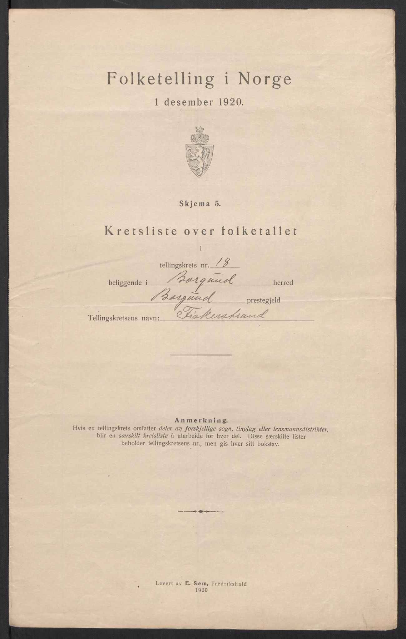 SAT, 1920 census for Borgund, 1920, p. 59
