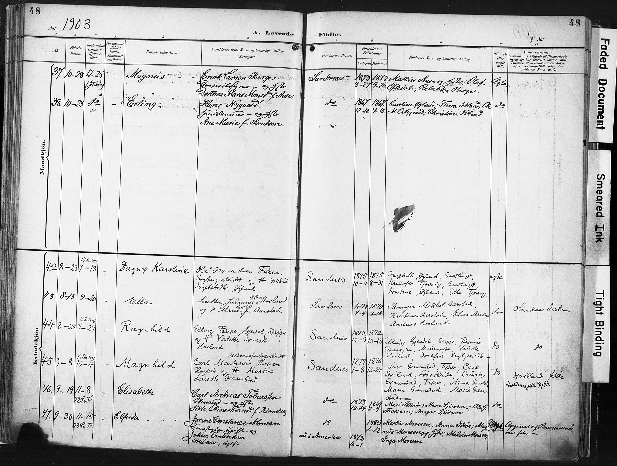 Høyland sokneprestkontor, AV/SAST-A-101799/001/30BA/L0016: Parish register (official) no. A 16, 1899-1911, p. 48