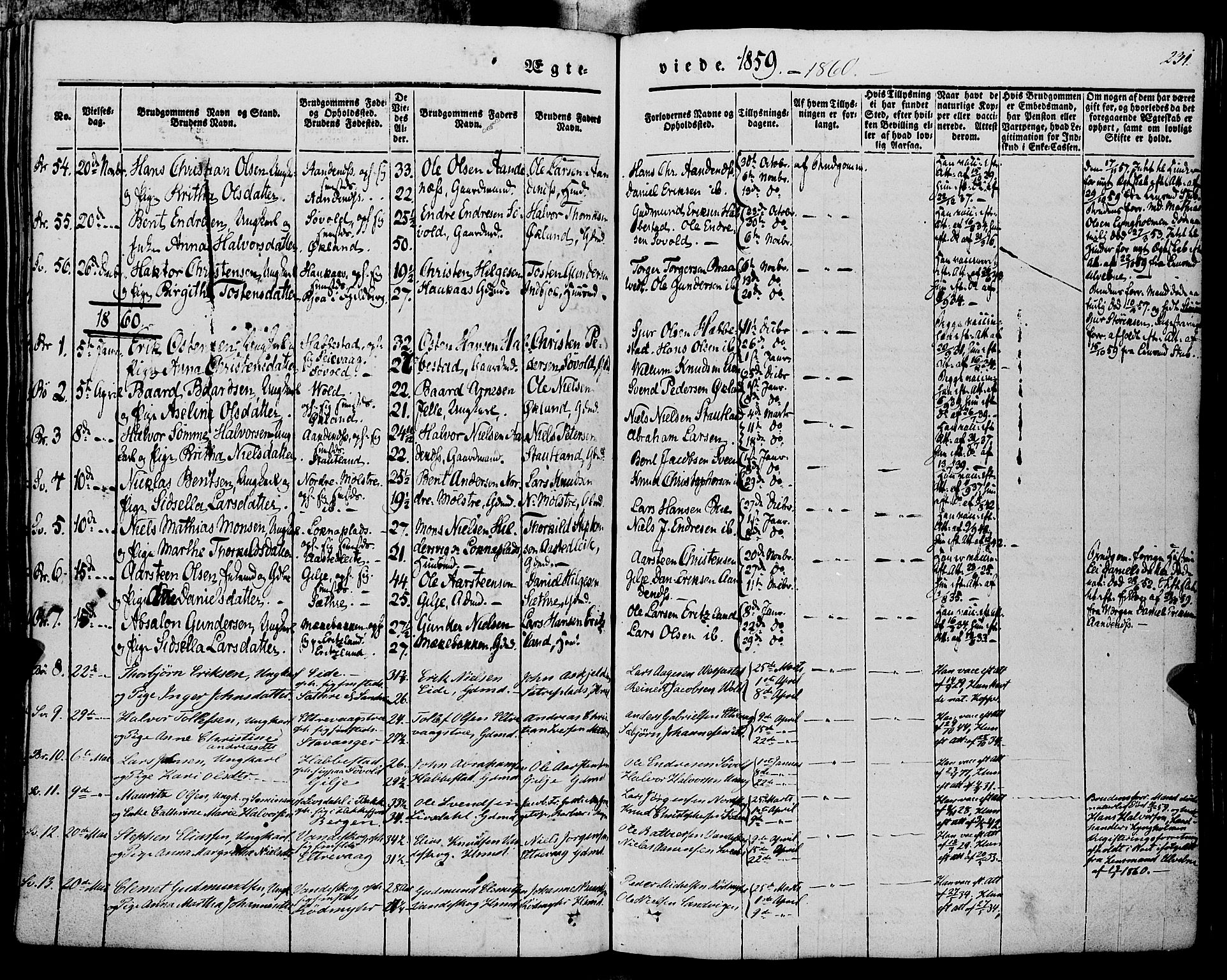Finnås sokneprestembete, SAB/A-99925/H/Ha/Haa/Haaa/L0007: Parish register (official) no. A 7, 1850-1862, p. 231