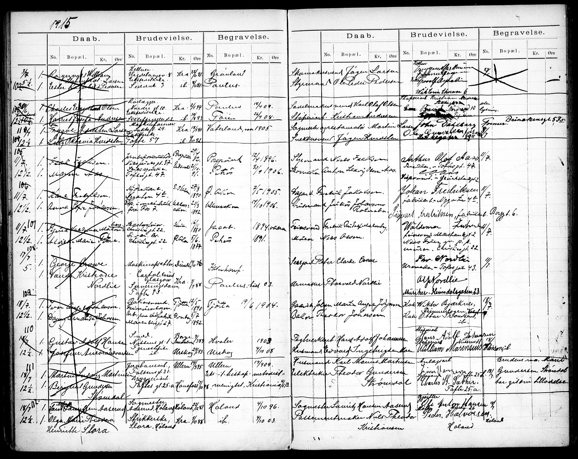 Paulus prestekontor Kirkebøker, AV/SAO-A-10871/H/Ha/L0002: Banns register no. 2, 1914-1916