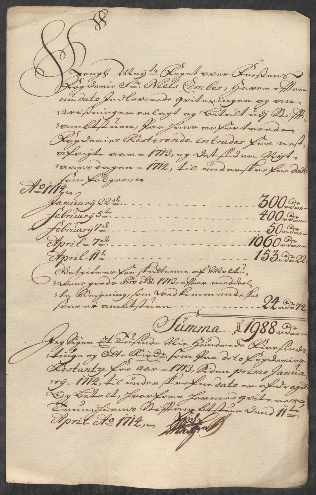 Rentekammeret inntil 1814, Reviderte regnskaper, Fogderegnskap, AV/RA-EA-4092/R57/L3861: Fogderegnskap Fosen, 1712-1713, p. 483