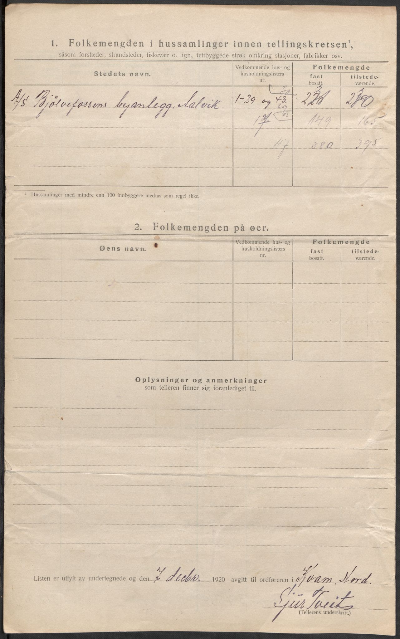 SAB, 1920 census for Kvam, 1920, p. 56