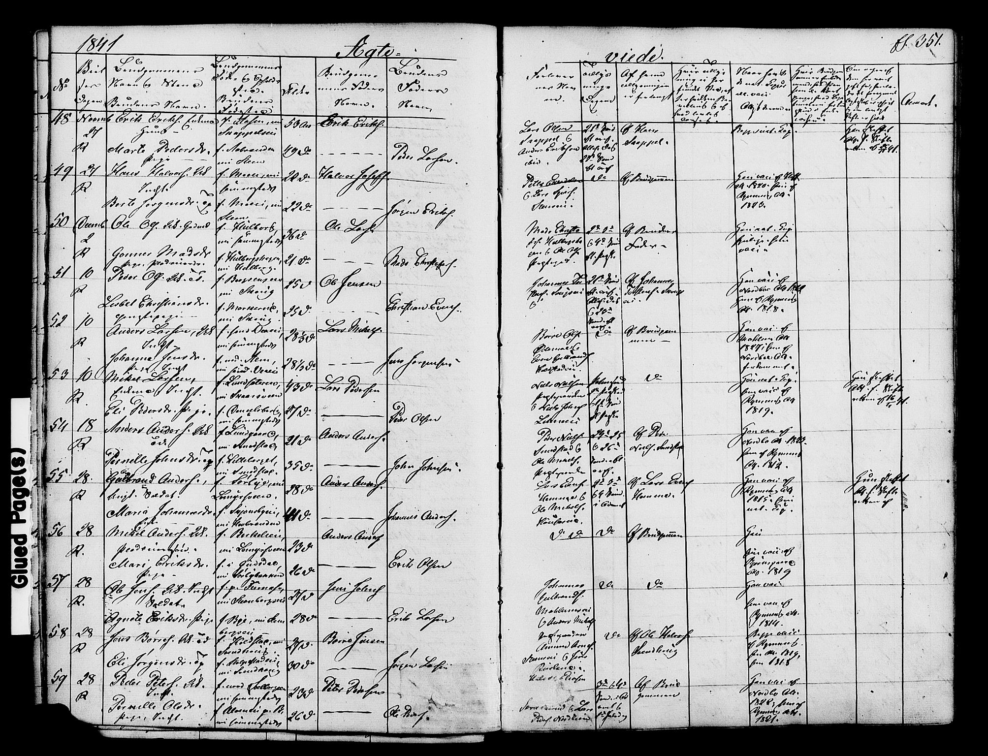 Ringsaker prestekontor, SAH/PREST-014/K/Ka/L0008: Parish register (official) no. 8, 1837-1850, p. 351